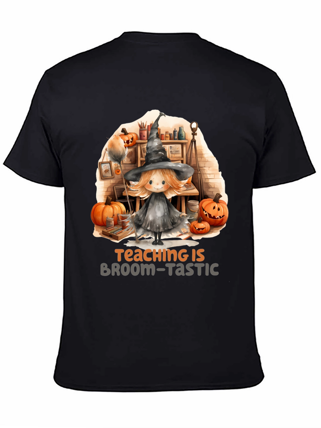 Broom-Tastic Teacher Halloween Graphic Tee