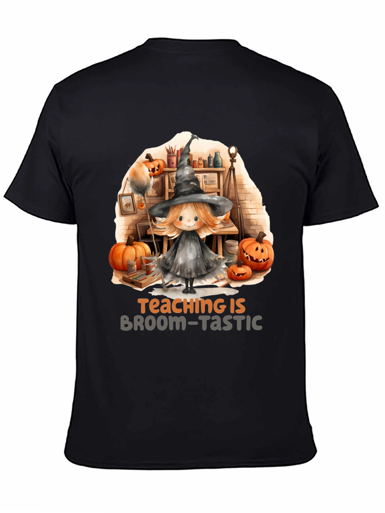 Broom-Tastic Teacher Halloween Graphic Tee