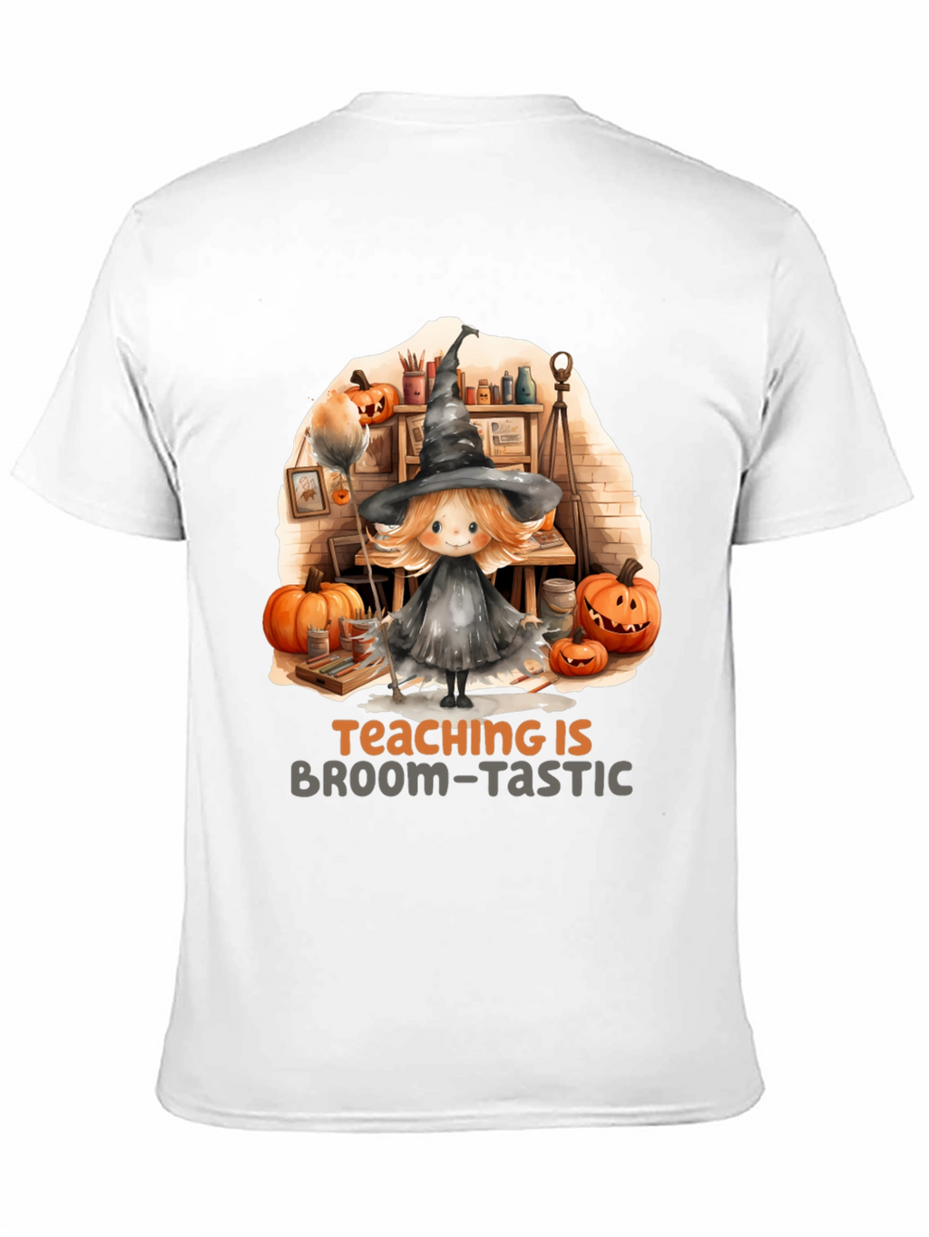 Broom-Tastic Teacher Halloween Graphic Tee