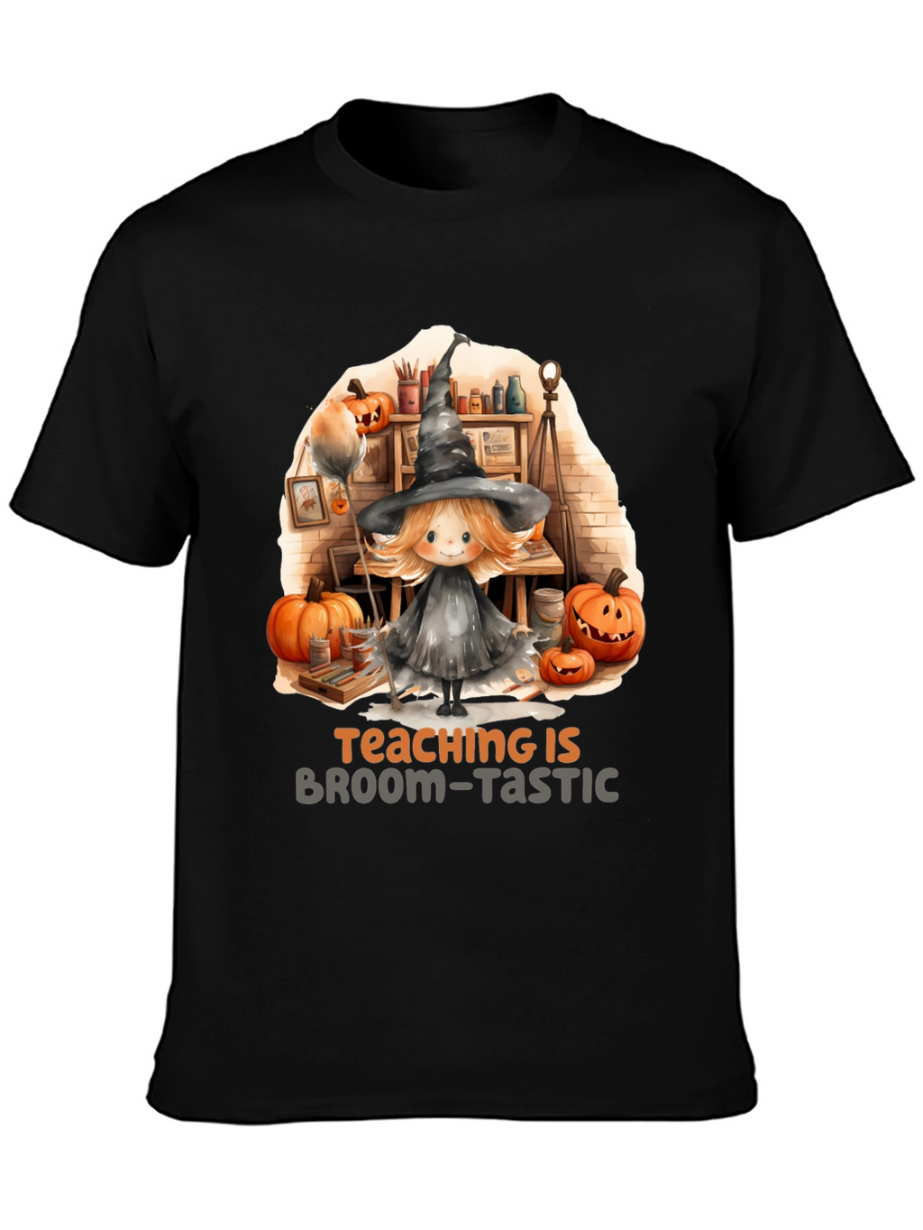Broom-Tastic Teacher Halloween Graphic Tee