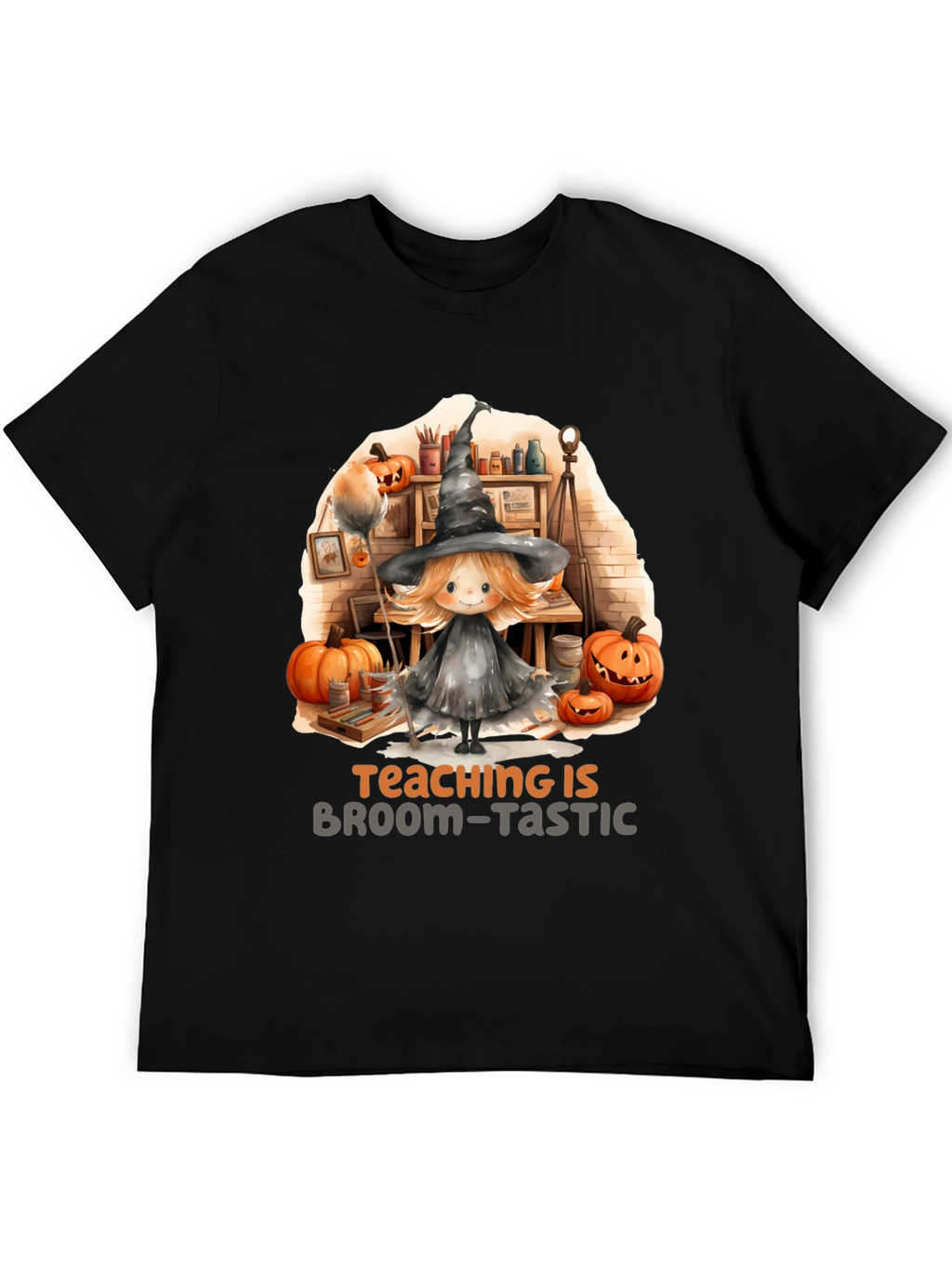 Broom-Tastic Teacher Halloween Graphic Tee