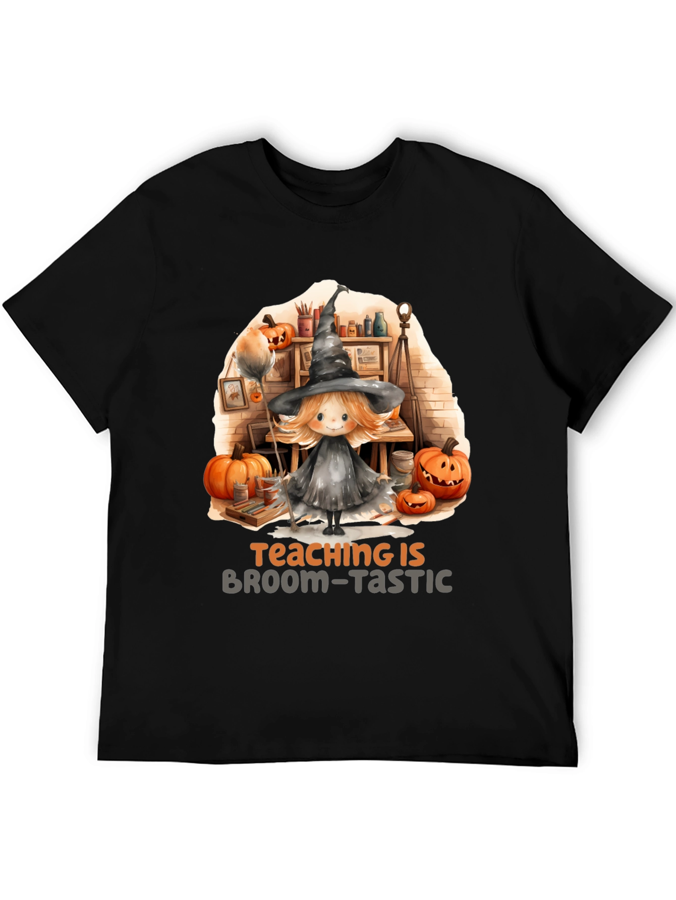 Broom-Tastic Teacher Halloween Graphic Tee