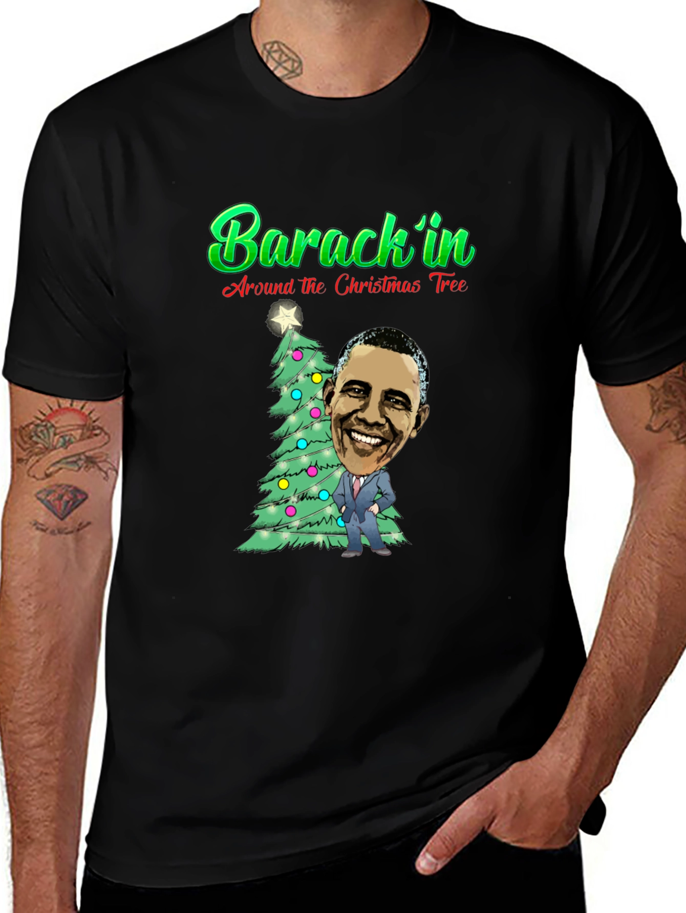 Barackin Around the Christmas Tree T-Shirt