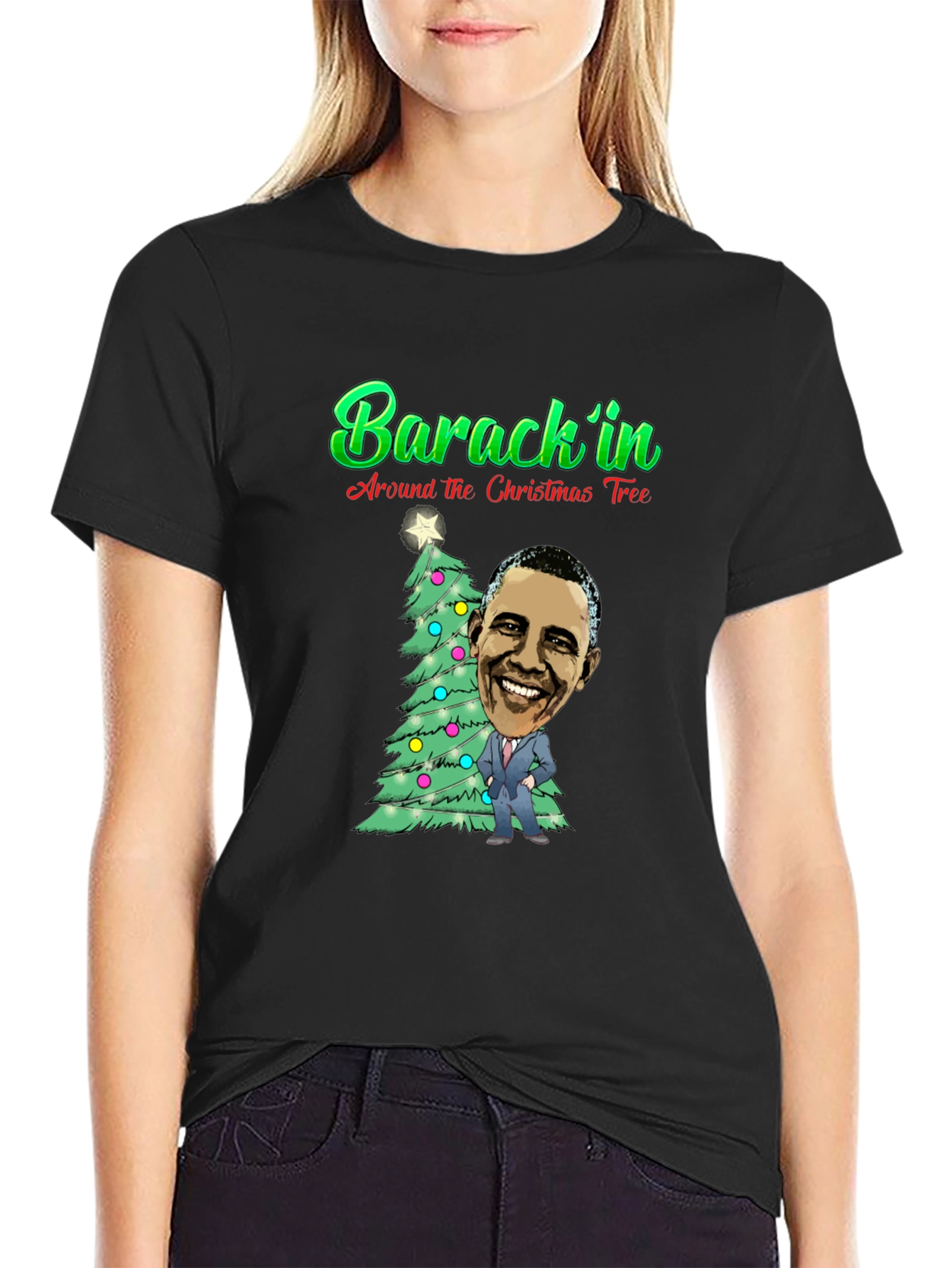 Barackin Around the Christmas Tree T-Shirt