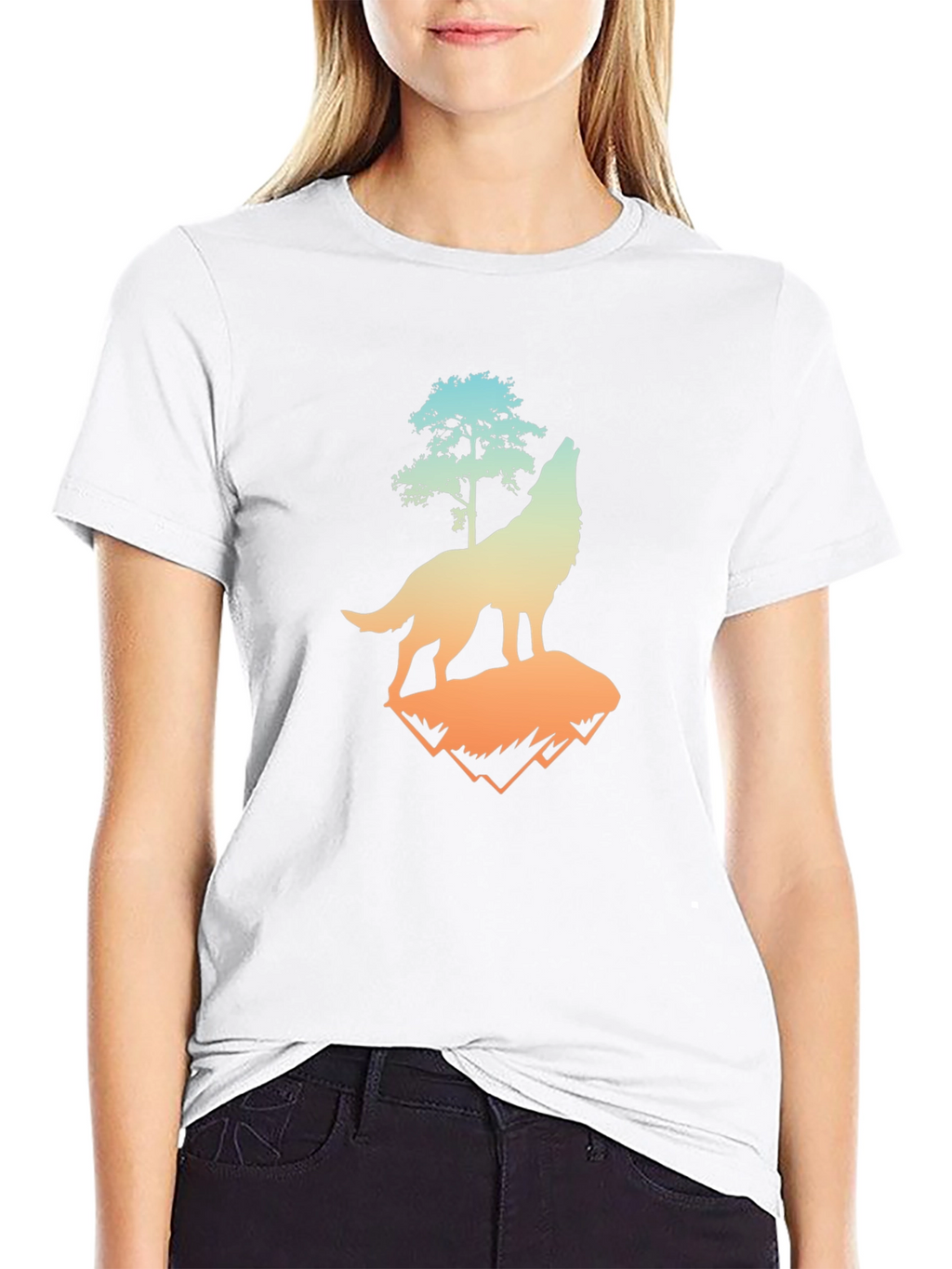 Wolf Tree Graphic Tee - Mens Black T-Shirt