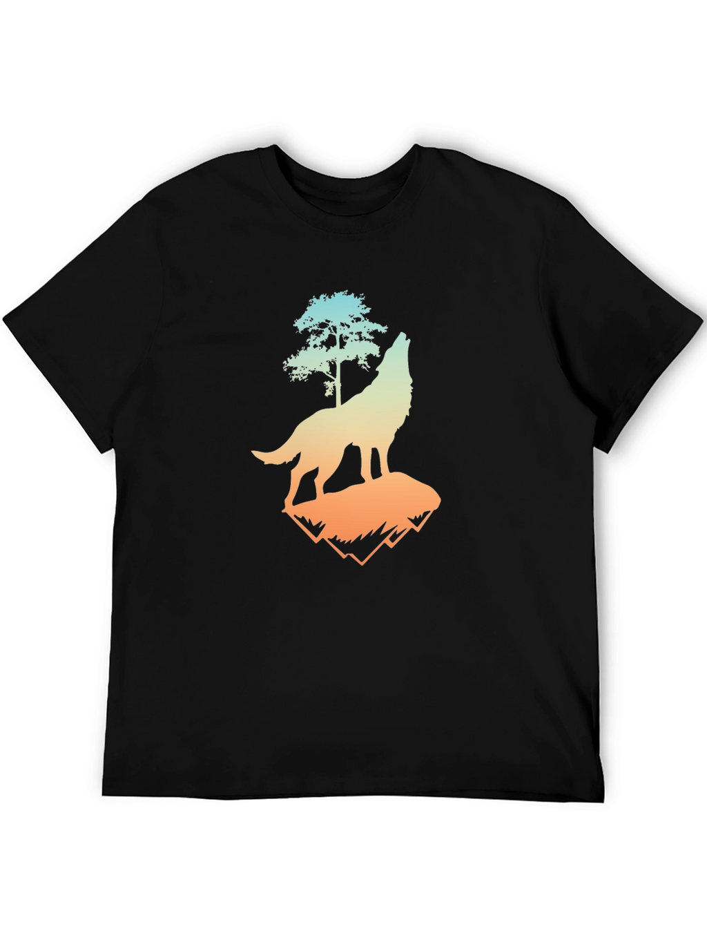 Wolf Tree Graphic Tee - Mens Black T-Shirt