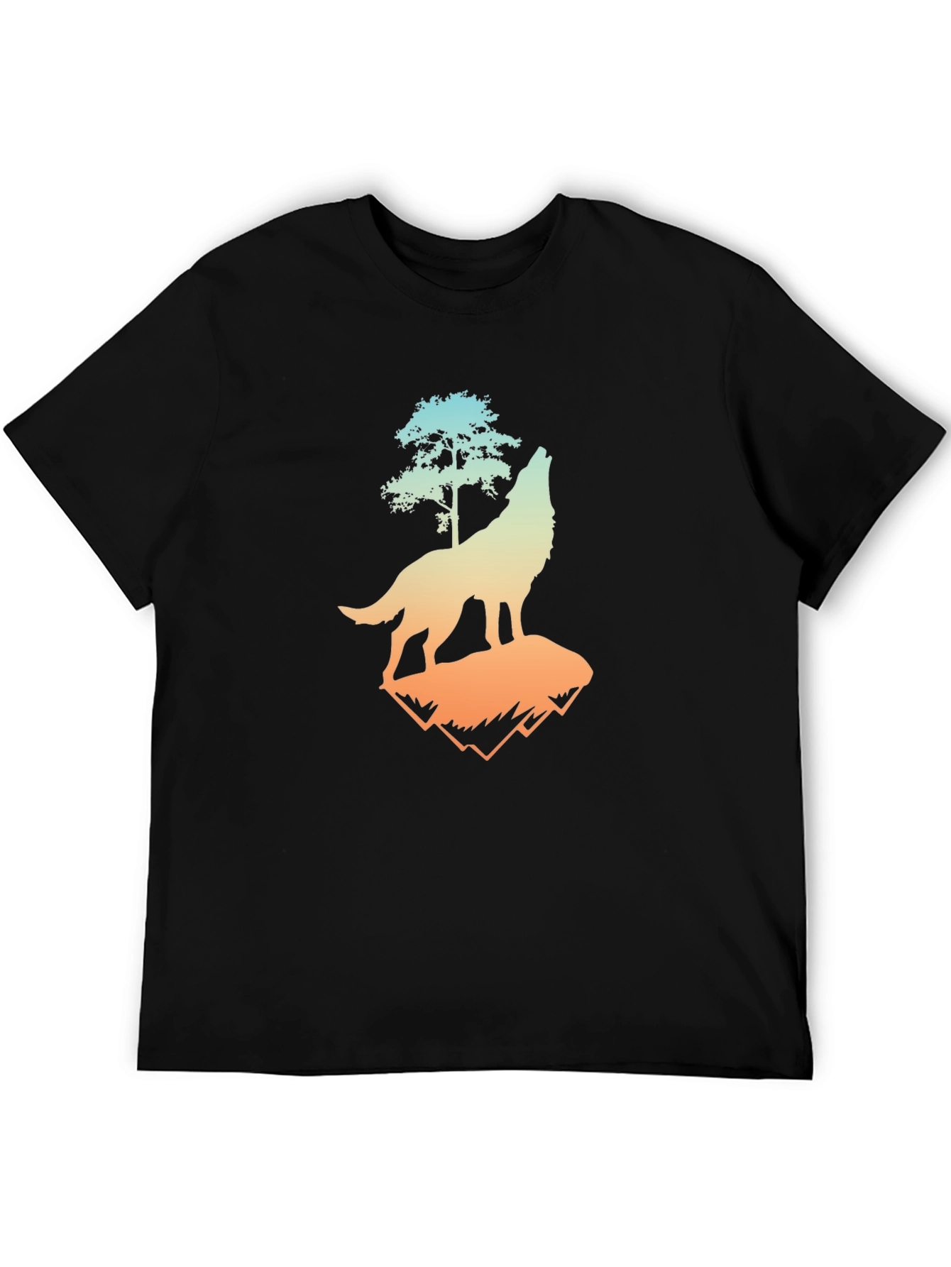 Wolf Tree Graphic Tee - Mens Black T-Shirt