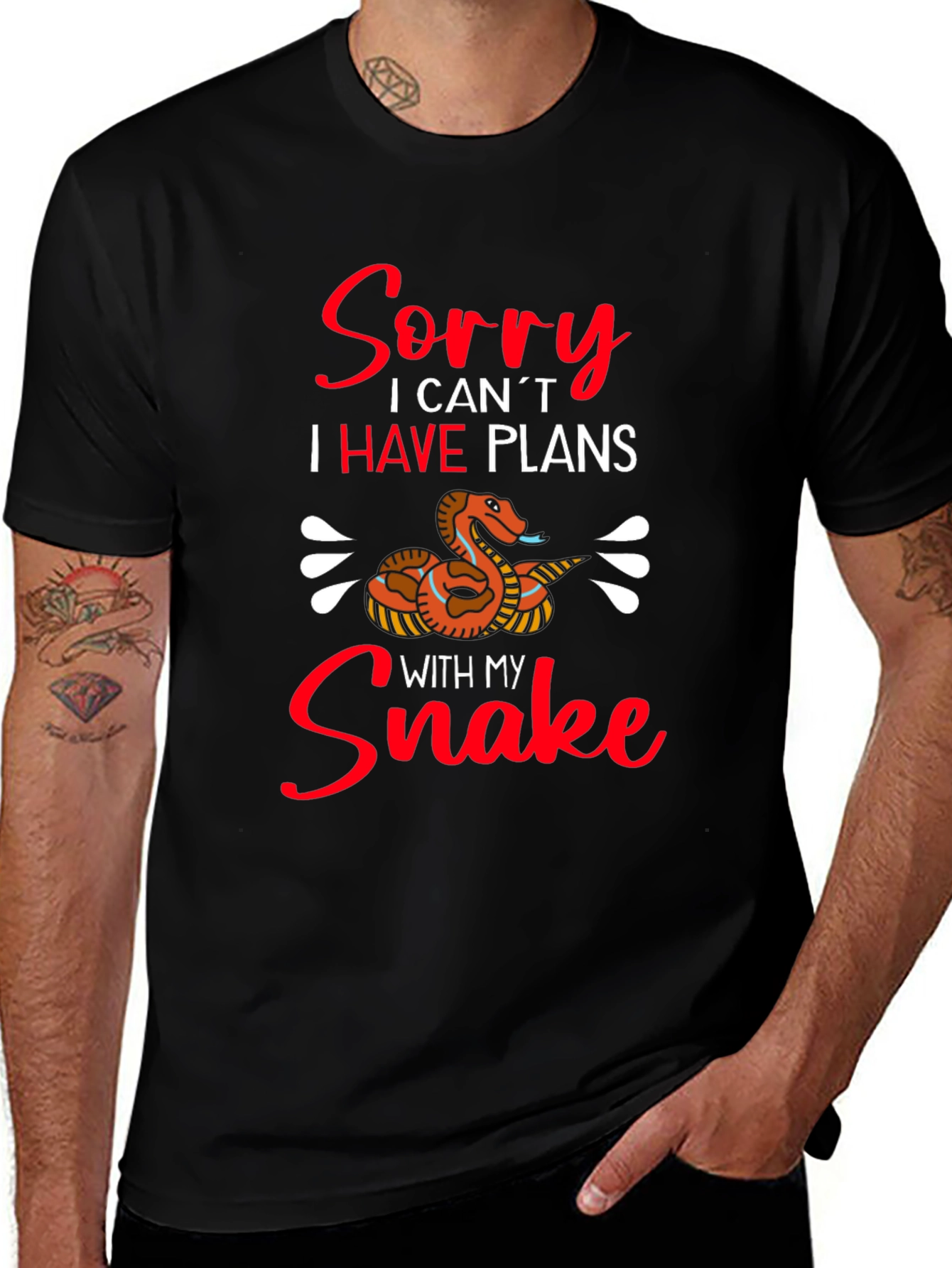 Funny Snake Lover Graphic T-Shirt - Sorry I Have Plans