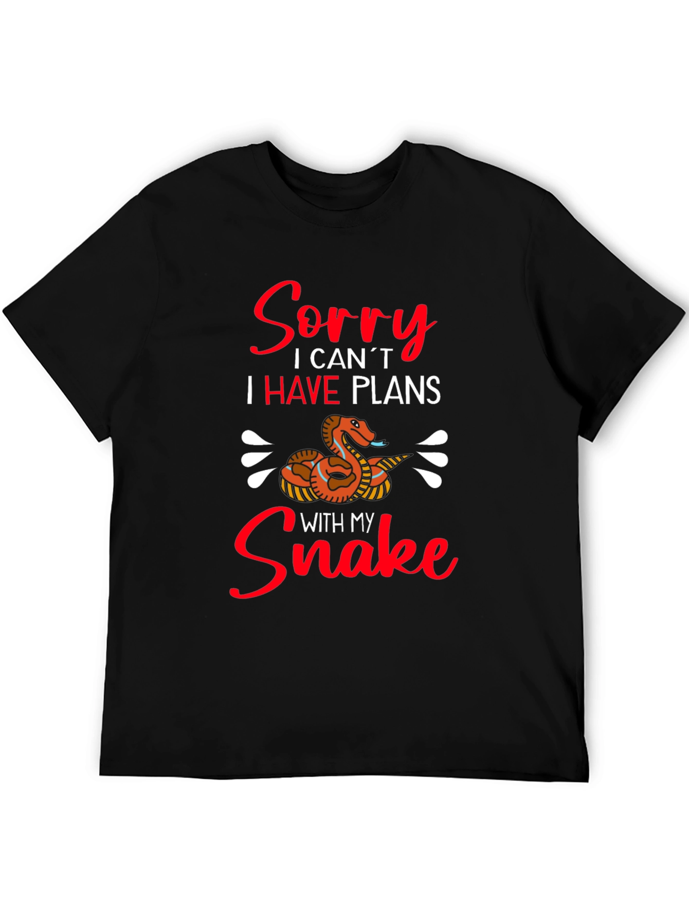 Funny Snake Lover Graphic T-Shirt - Sorry I Have Plans