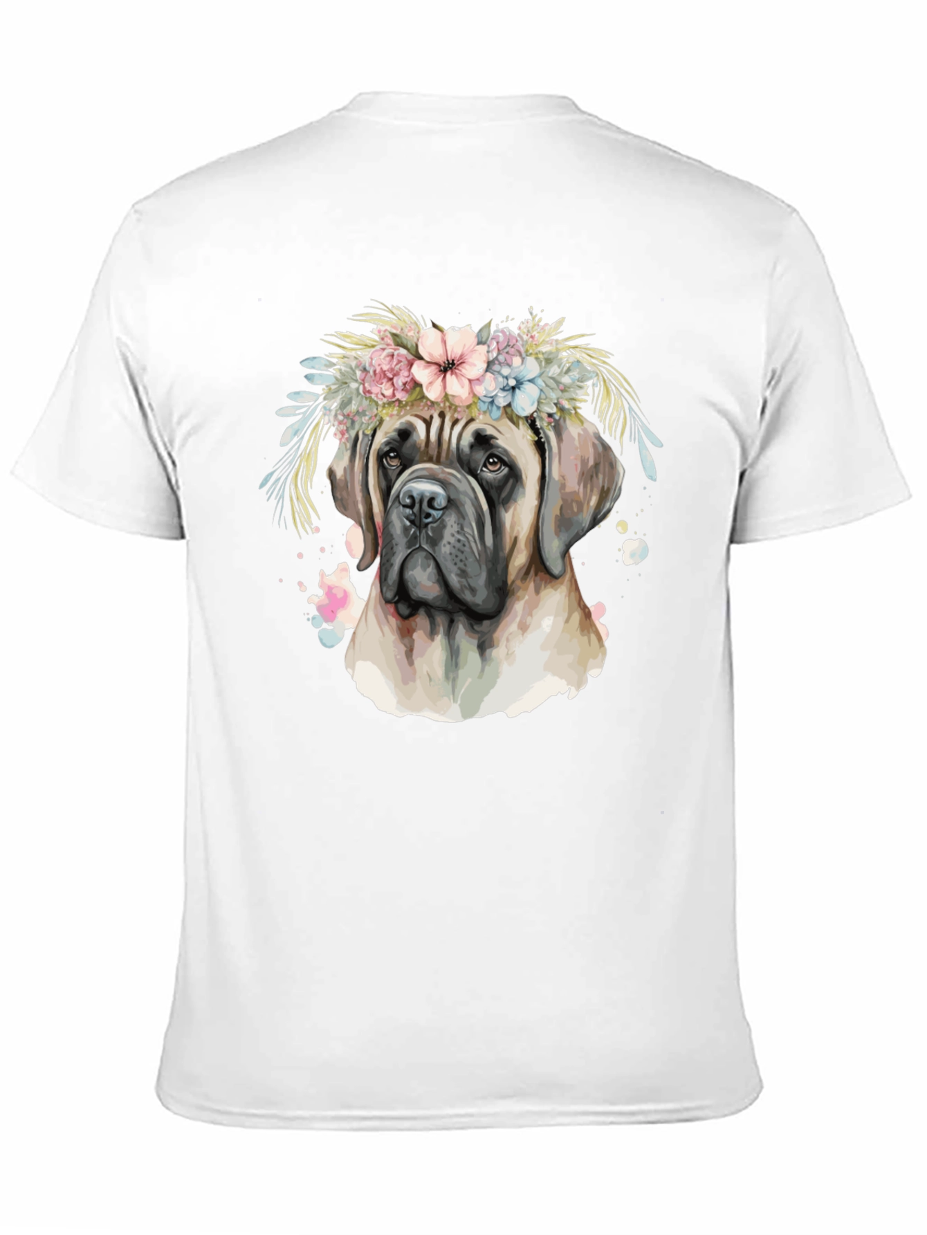 Dog with Flower Crown T-Shirt - Artistic Design