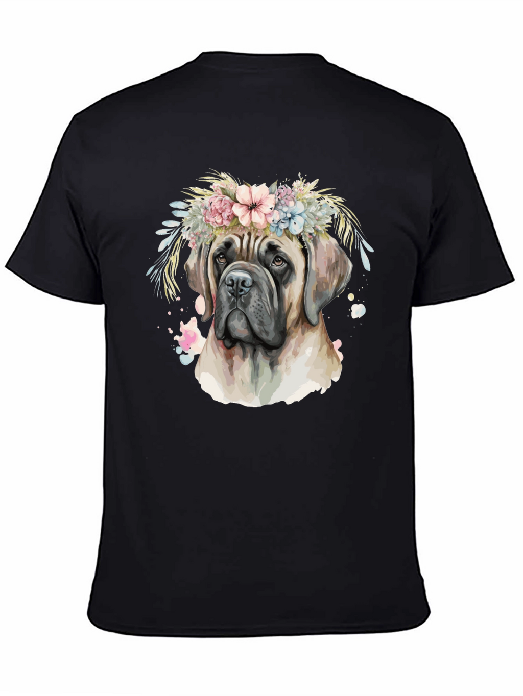 Dog with Flower Crown T-Shirt - Artistic Design
