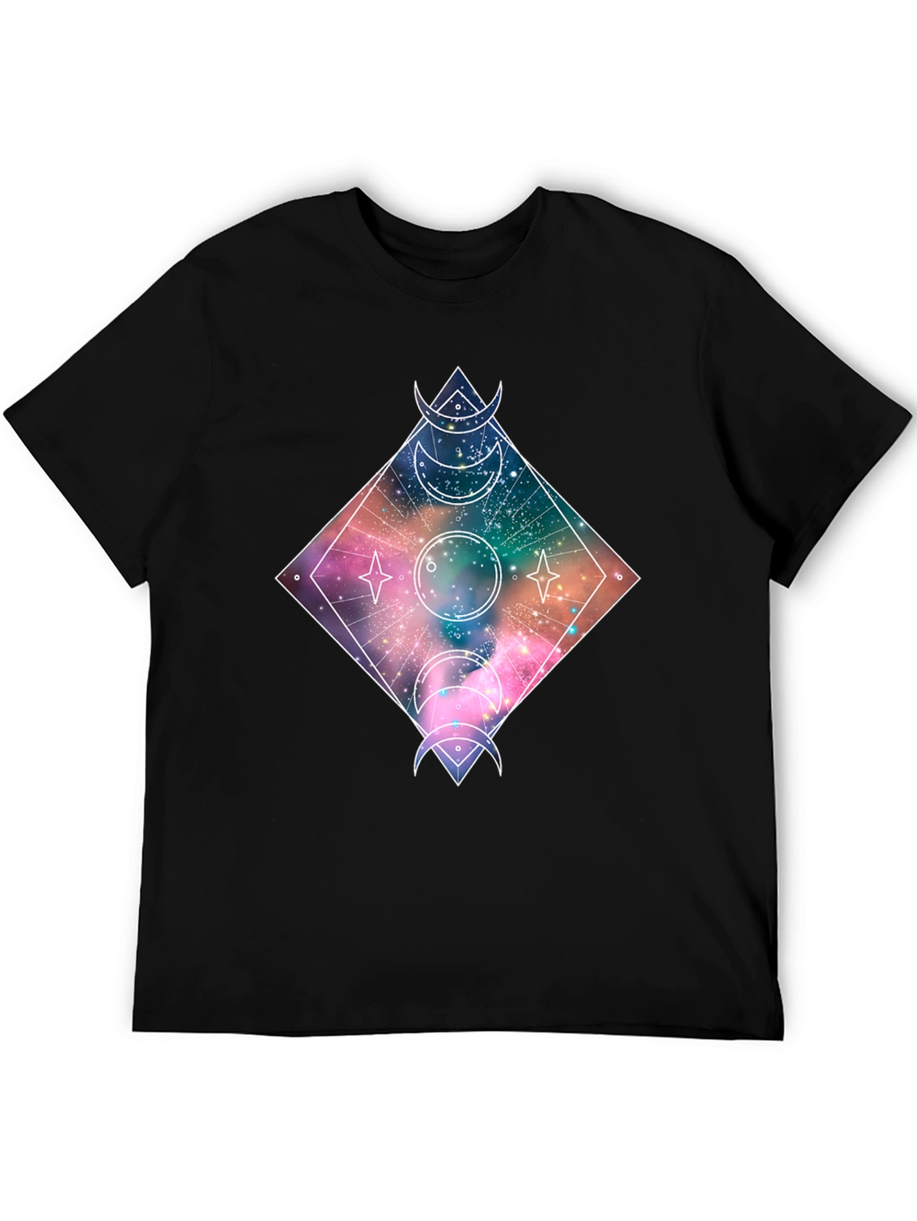 Cosmic Moon Phases T-Shirt - Galaxy Design