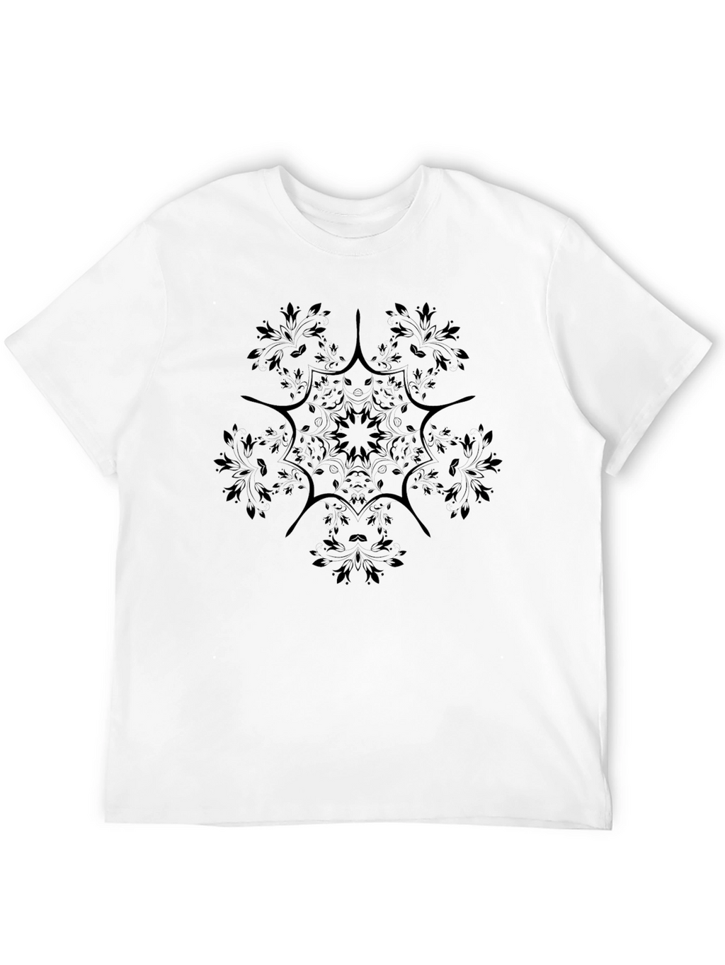 Mens Black Graphic Mandala T-Shirt