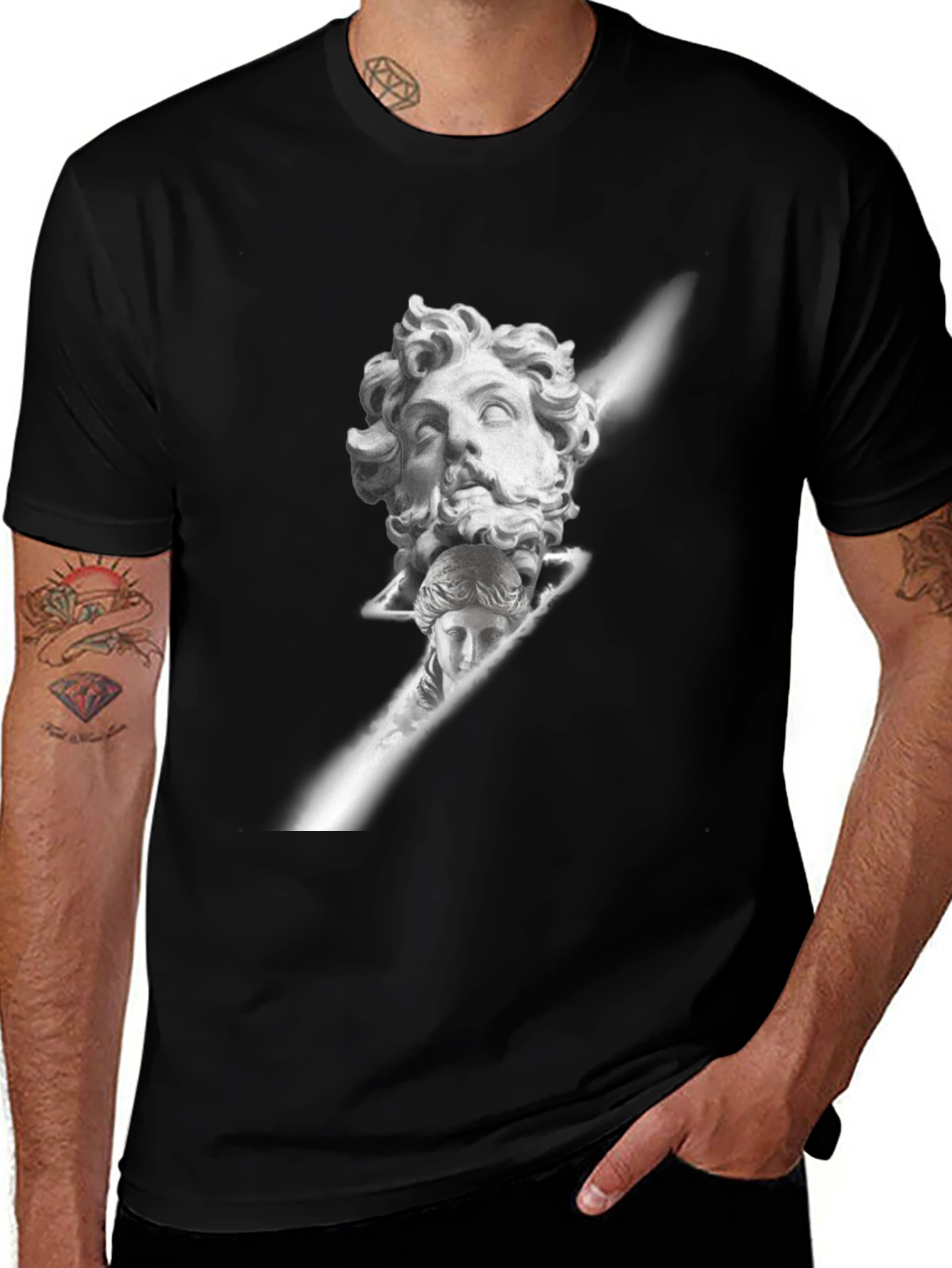 Ancient Bust Graphic Tee - Black