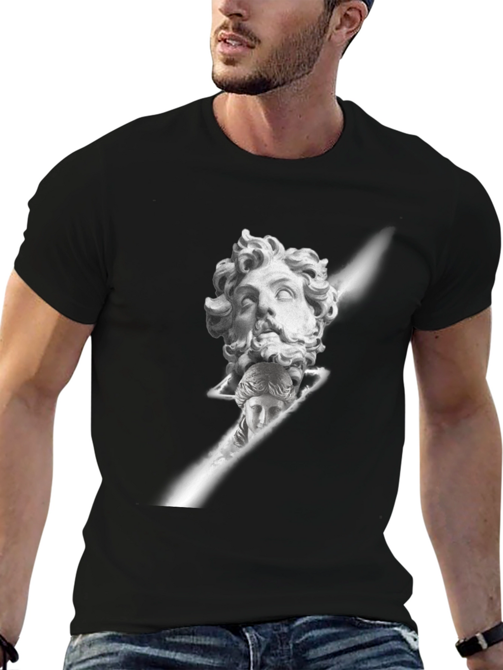 Ancient Bust Graphic Tee - Black