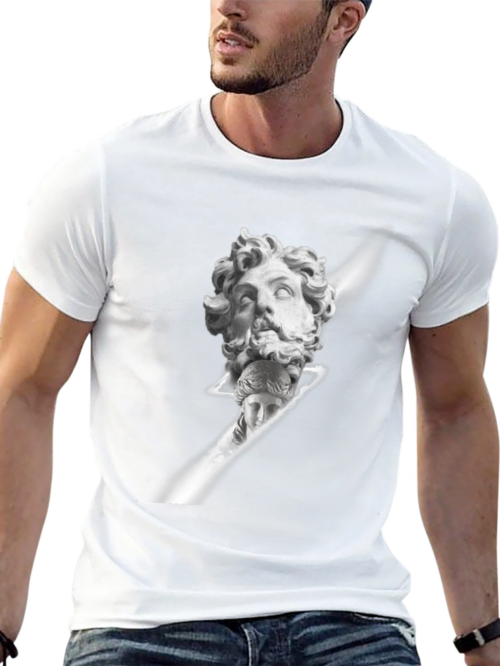 Ancient Bust Graphic Tee - Black