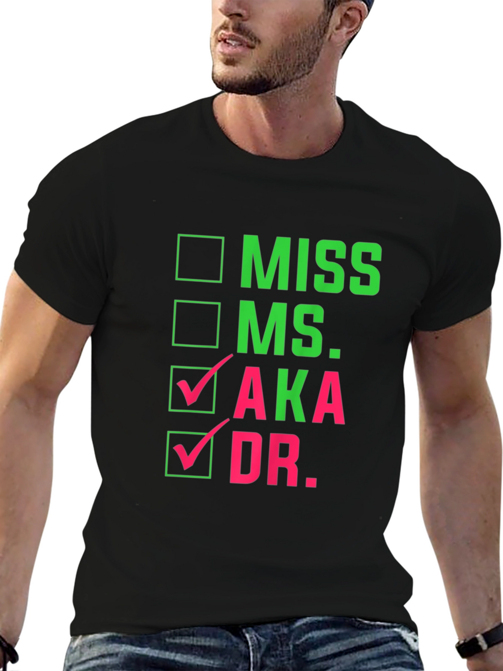 AKA Dr. Checkbox T-Shirt - Black Cotton Tee