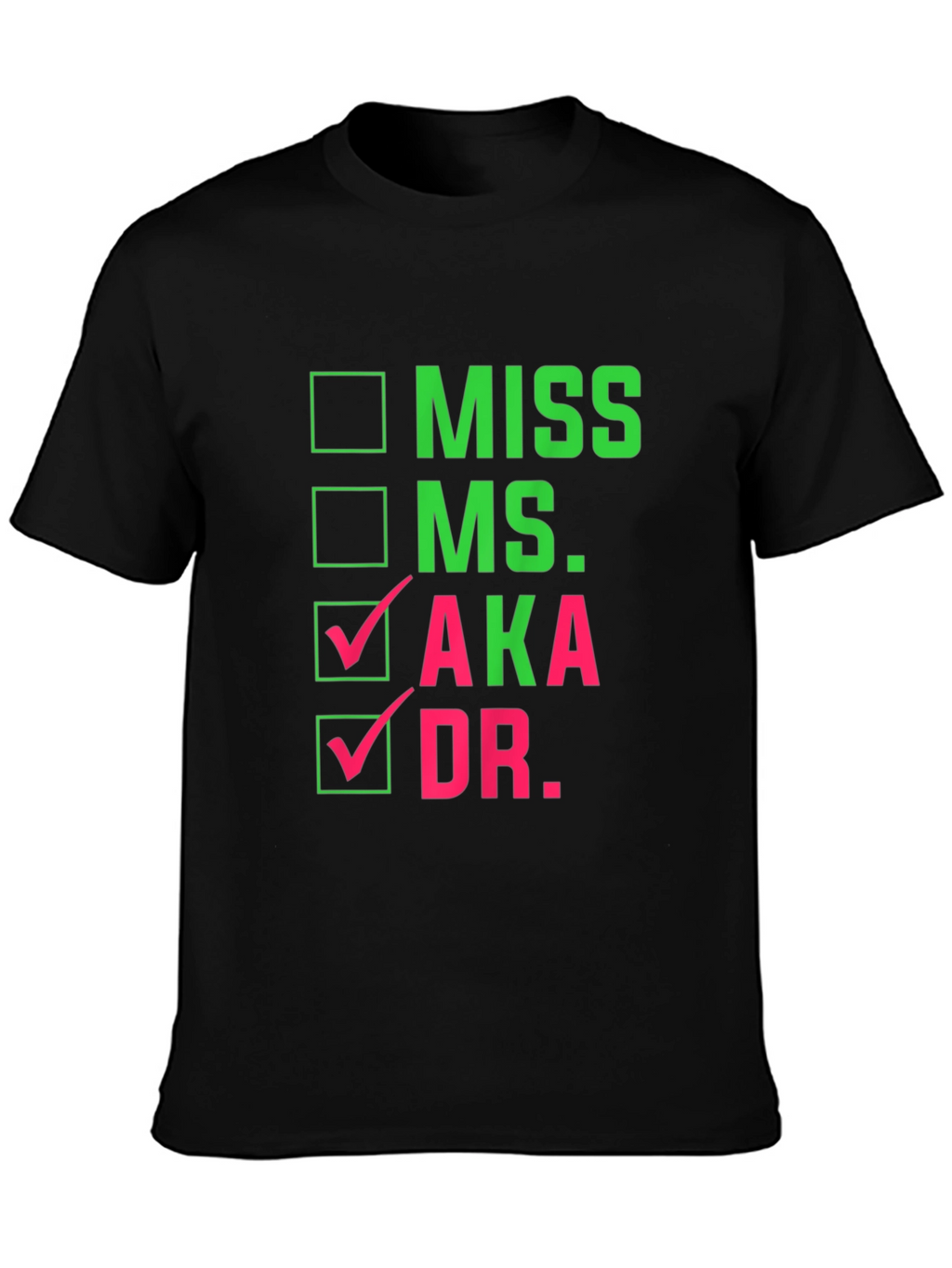 AKA Dr. Checkbox T-Shirt - Black Cotton Tee
