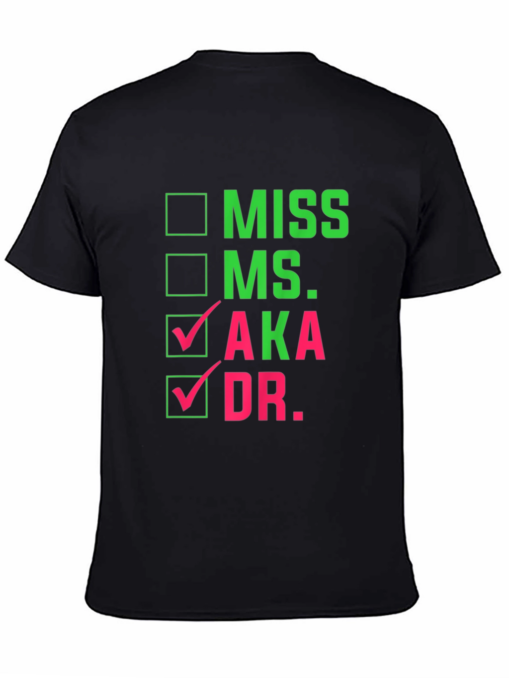 AKA Dr. Checkbox T-Shirt - Black Cotton Tee