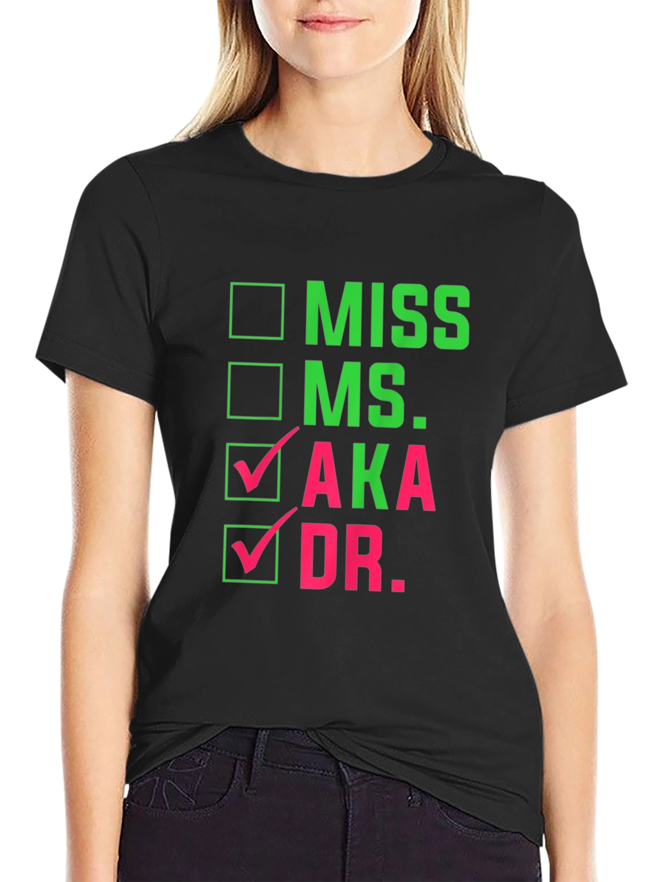 AKA Dr. Checkbox T-Shirt - Black Cotton Tee