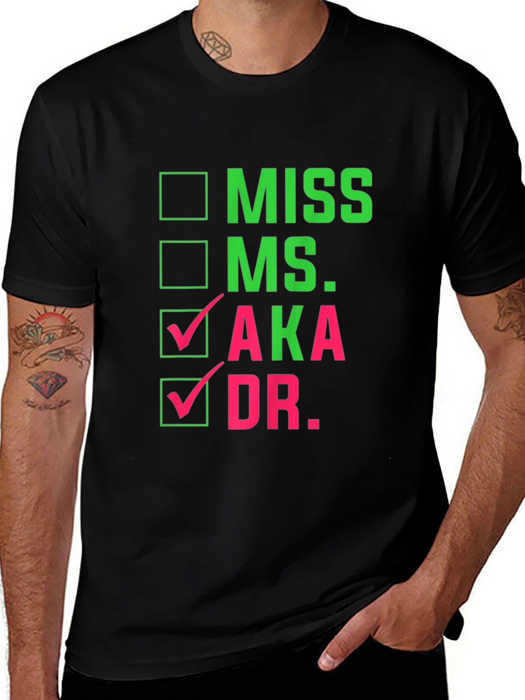 AKA Dr. Checkbox T-Shirt - Black Cotton Tee