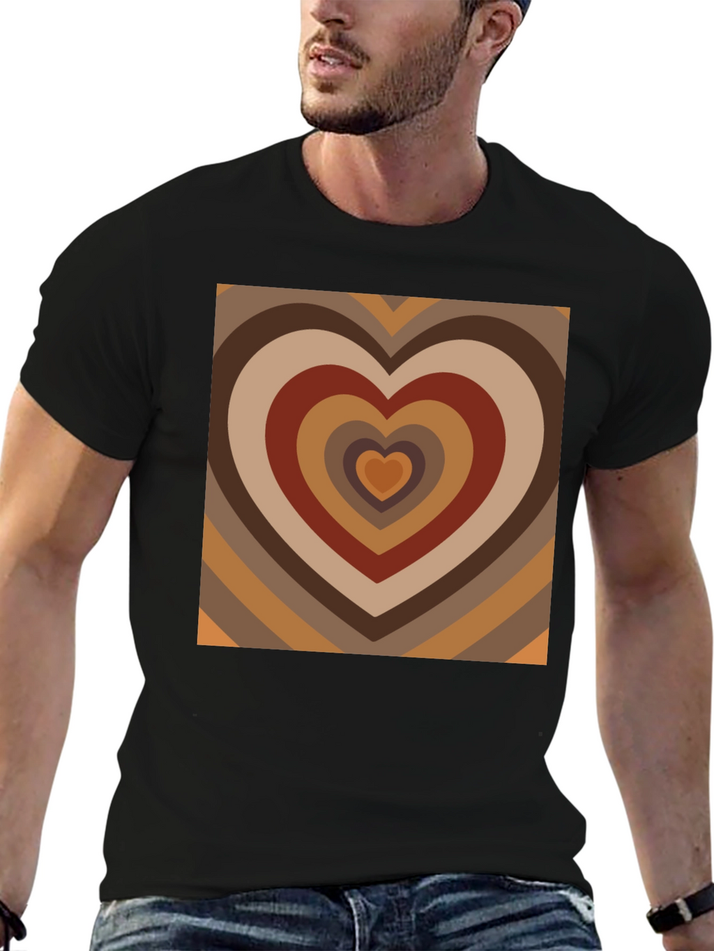Retro Heart T-Shirt - 70s Style Design