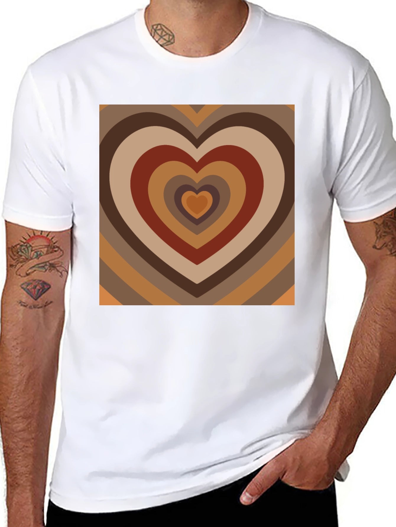 Retro Heart T-Shirt - 70s Style Design