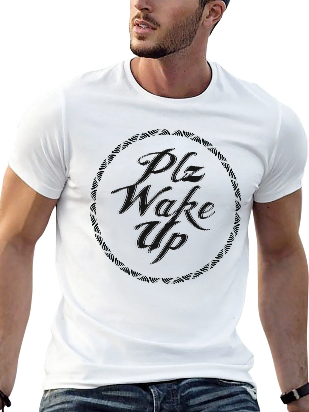 Black T-Shirt with Subtle Graphic Design