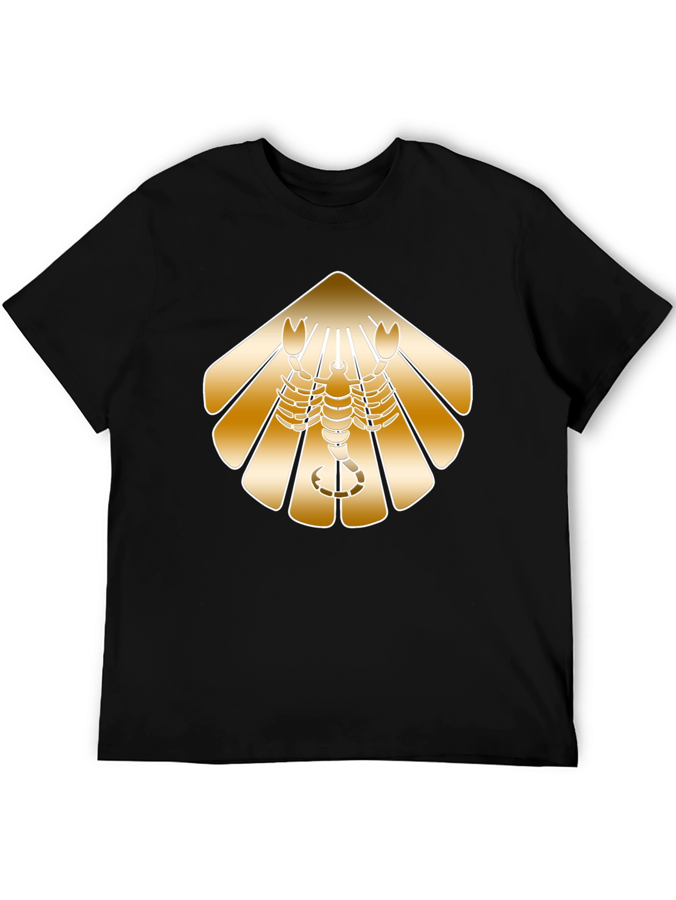 Golden Scorpion Graphic Black T-Shirt