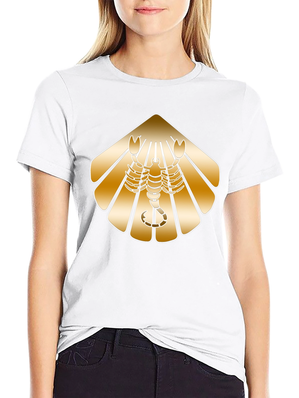 Golden Scorpion Graphic Black T-Shirt