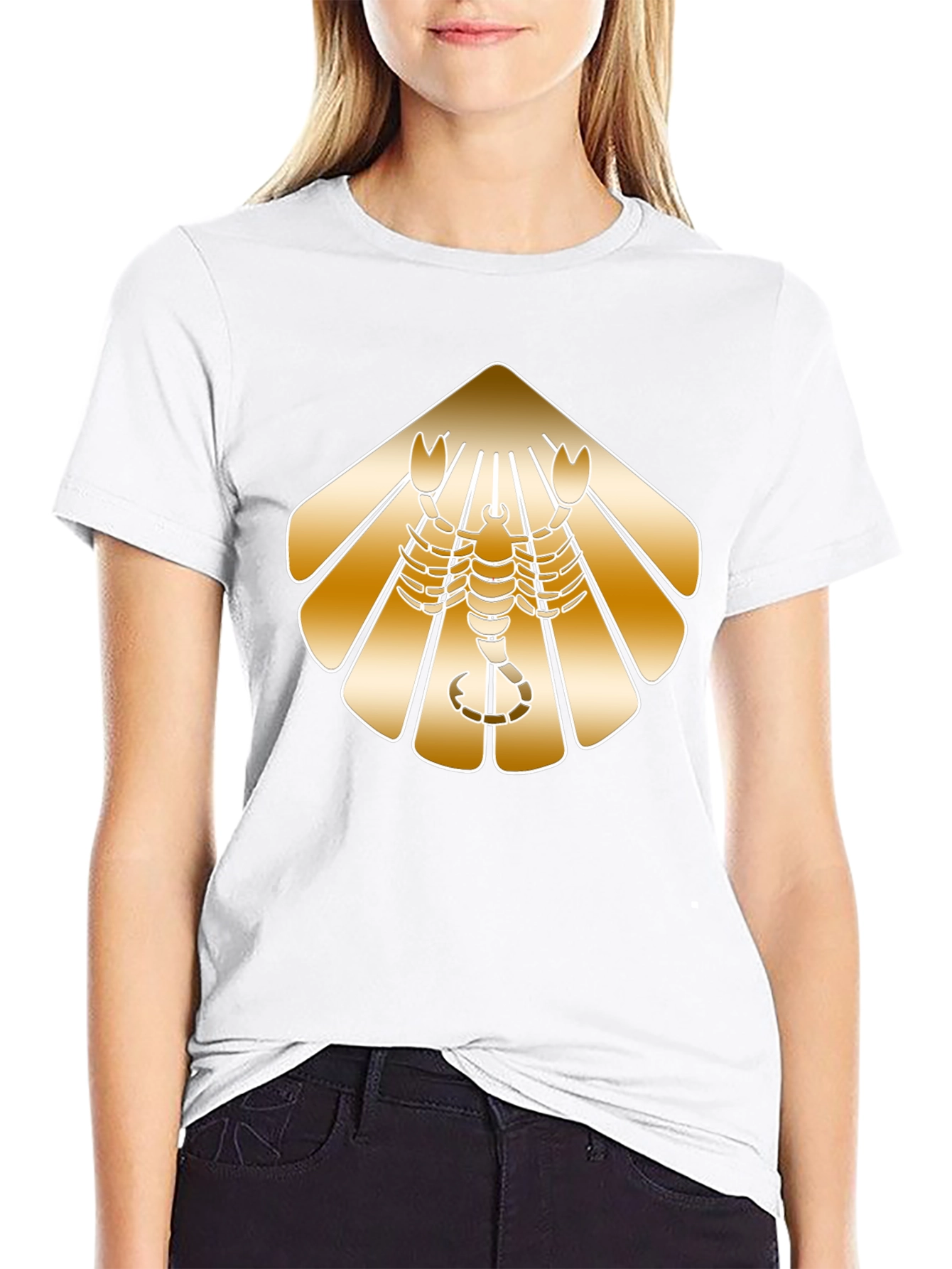 Golden Scorpion Graphic Black T-Shirt