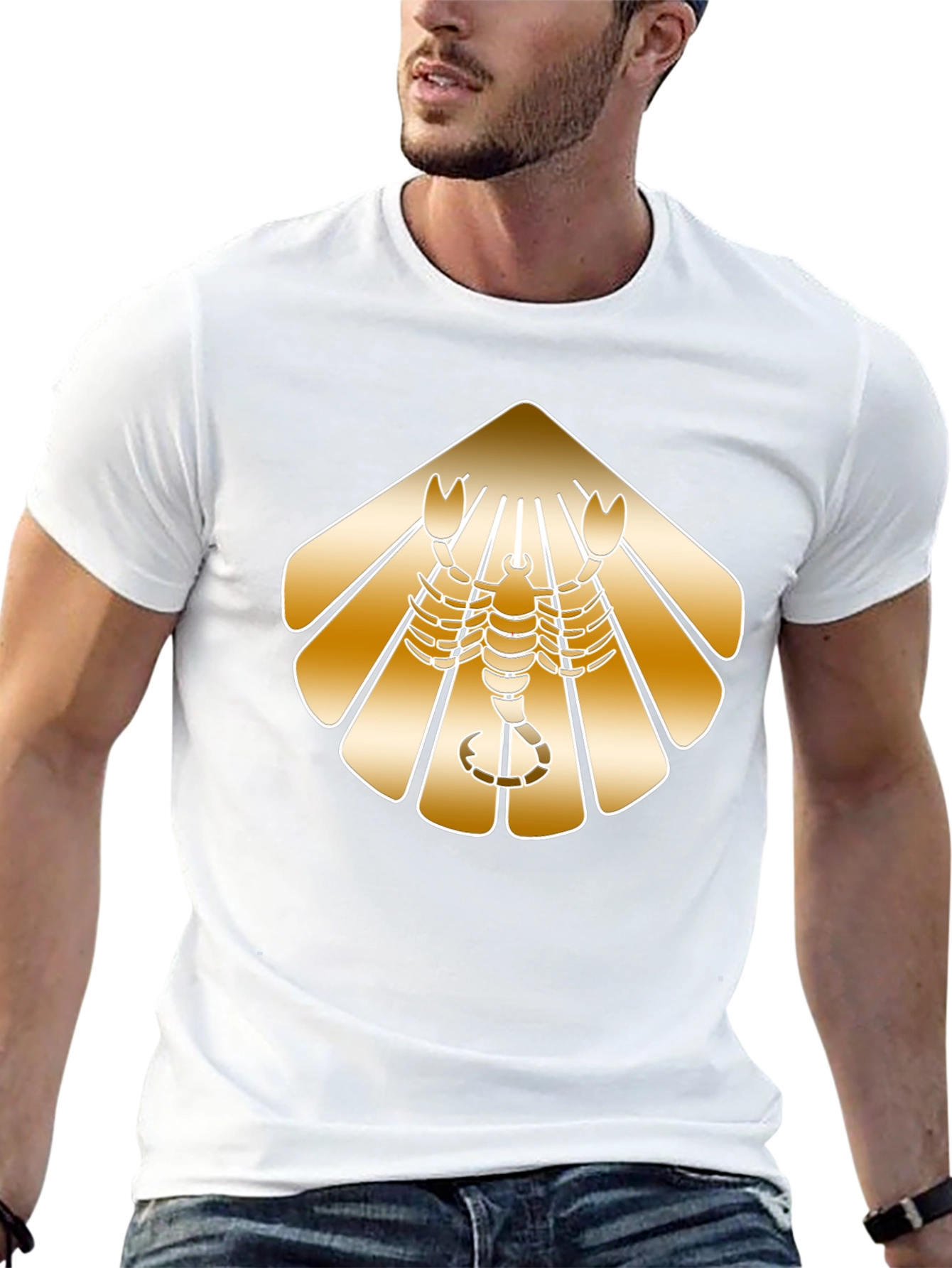 Golden Scorpion Graphic Black T-Shirt