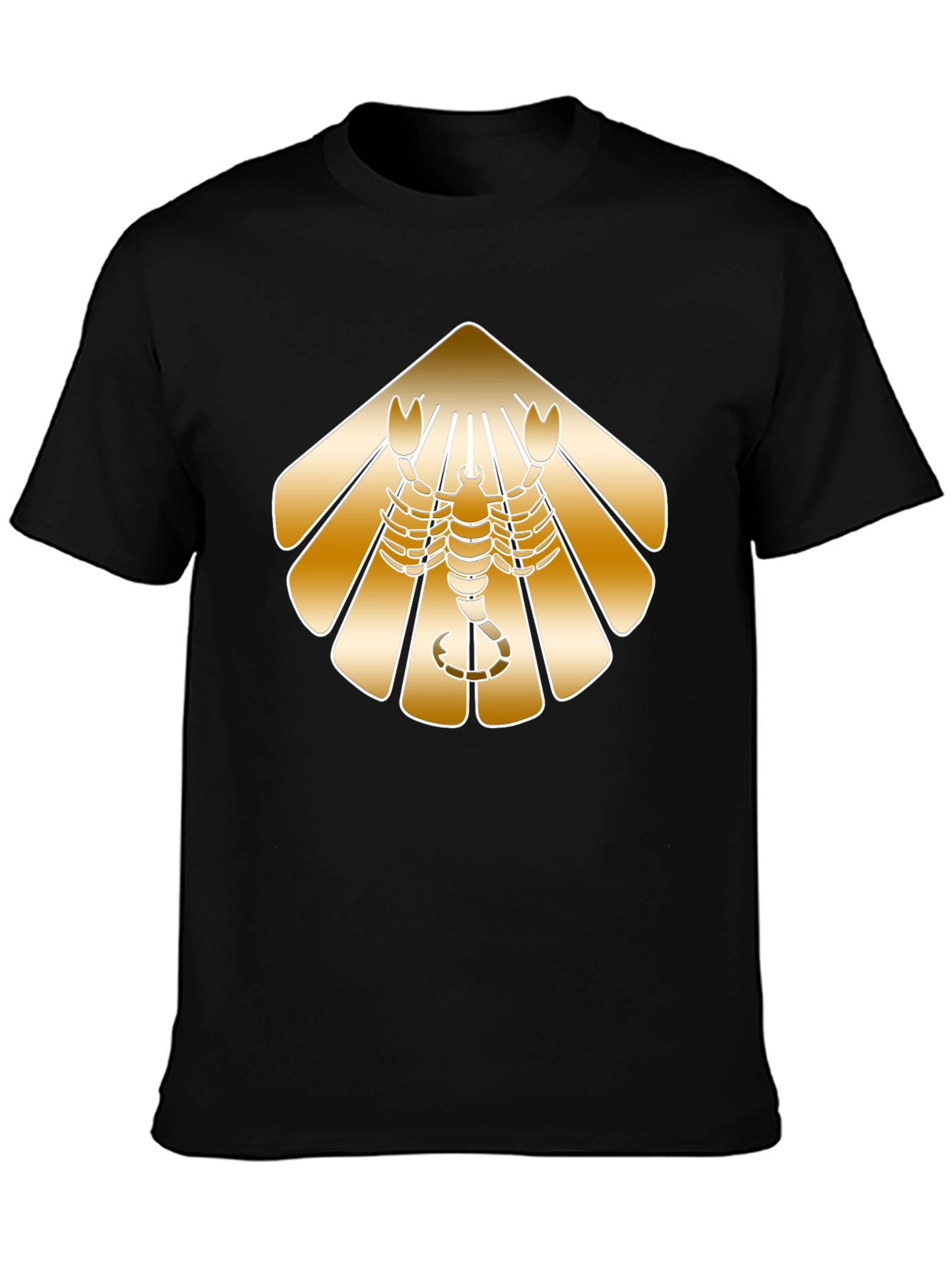 Golden Scorpion Graphic Black T-Shirt