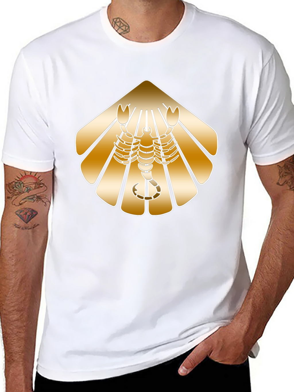 Golden Scorpion Graphic Black T-Shirt