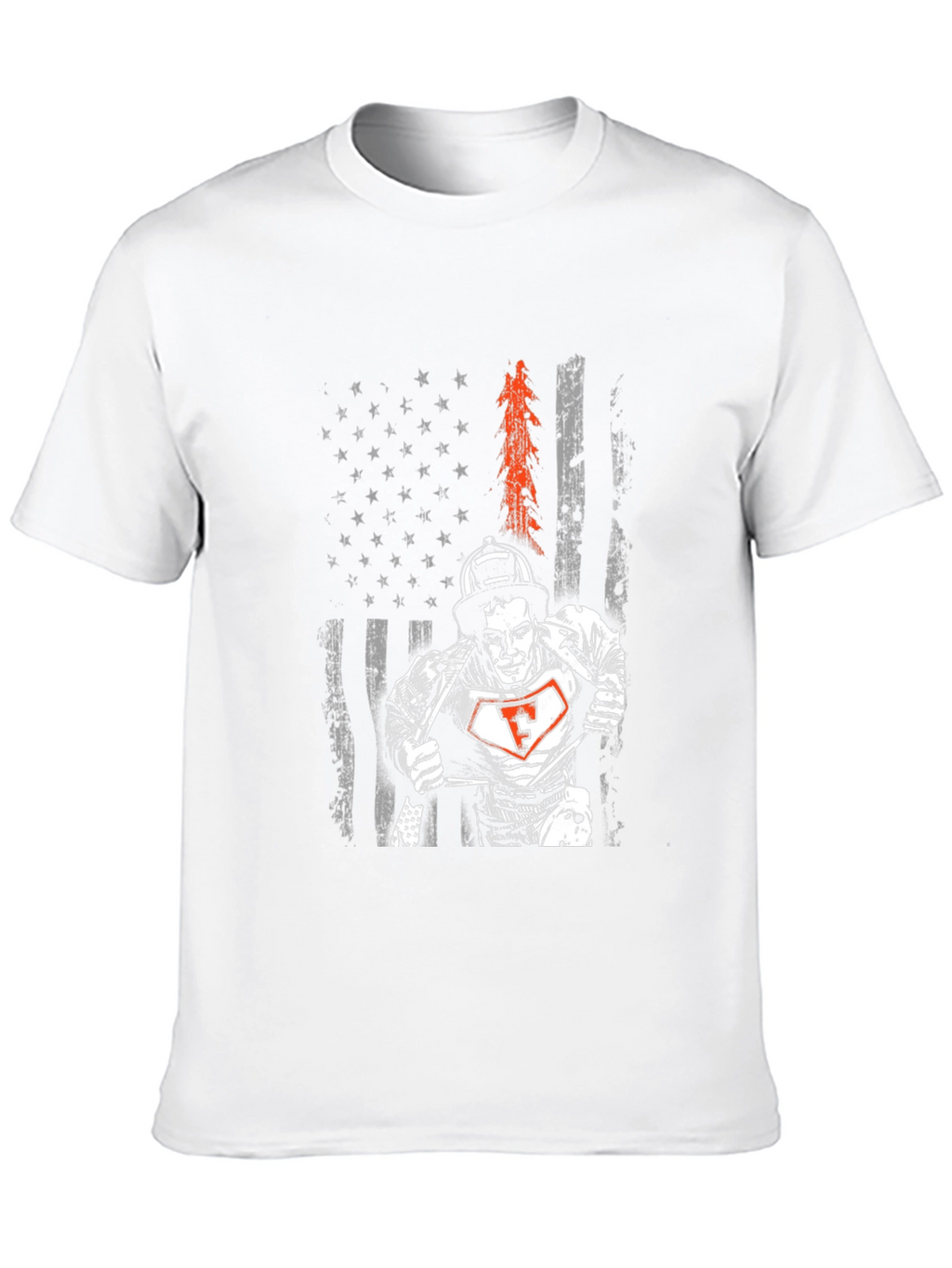 Firefighter American Flag Graphic T-Shirt