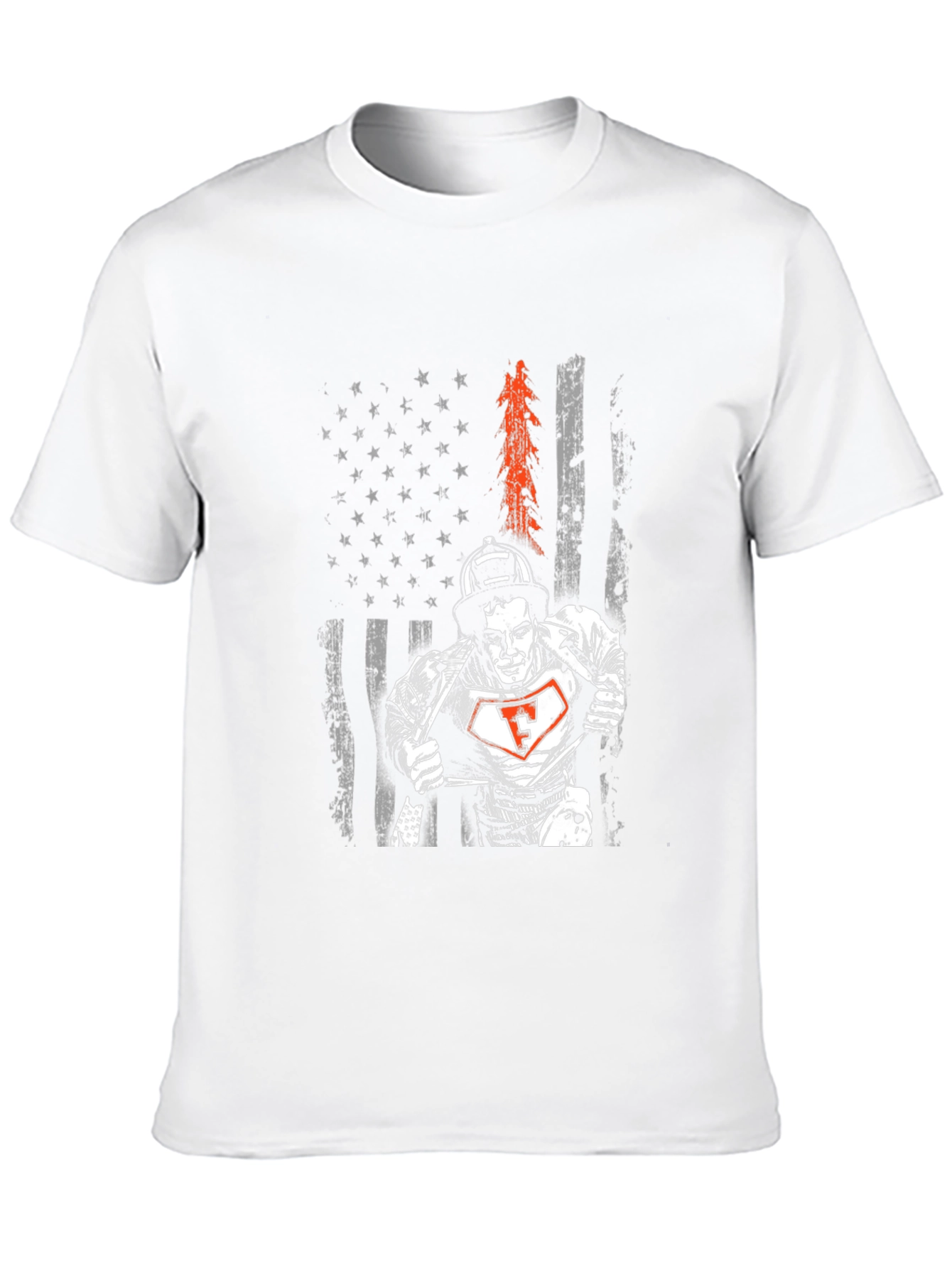 Firefighter American Flag Graphic T-Shirt