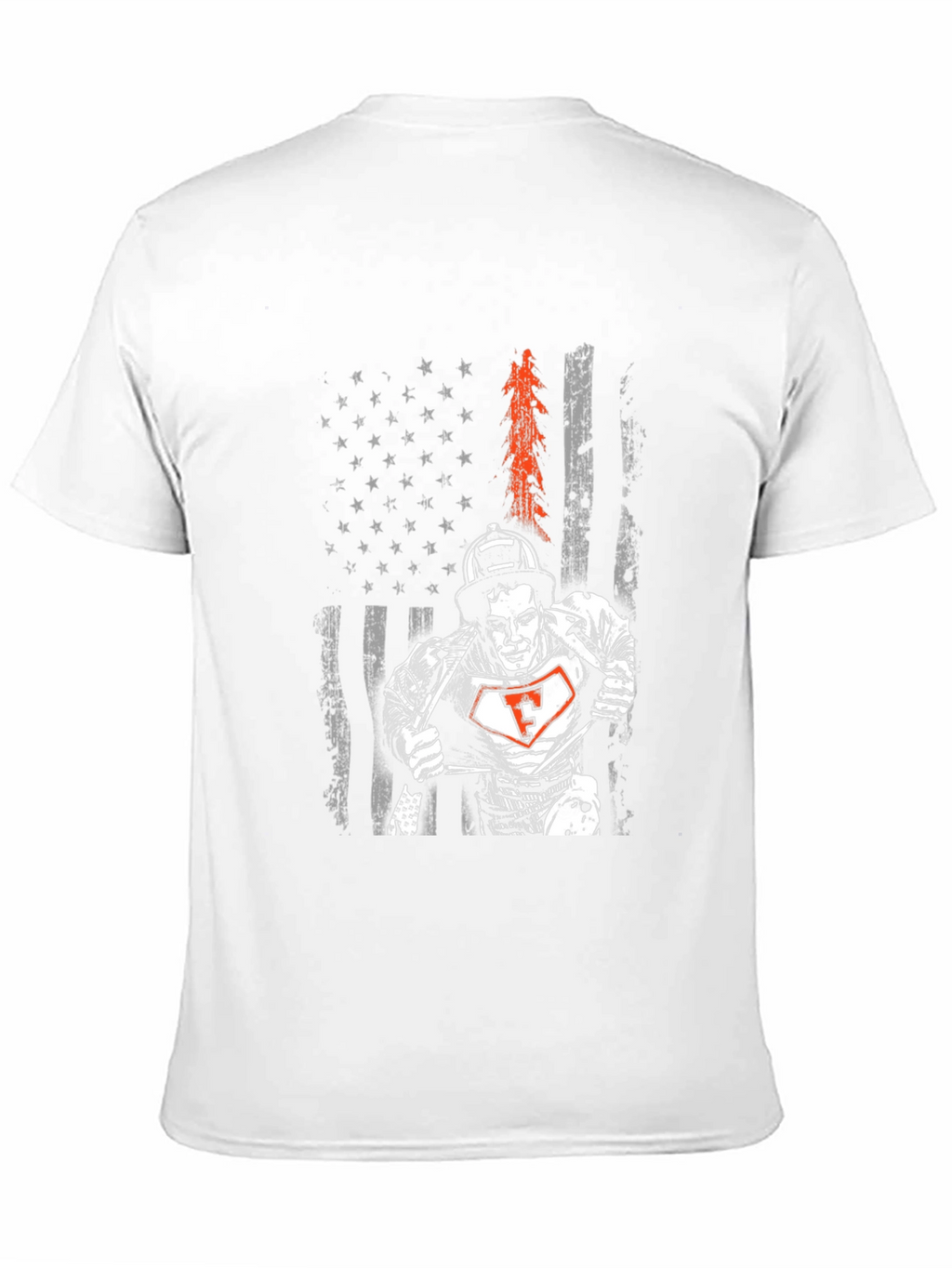 Firefighter American Flag Graphic T-Shirt