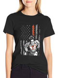 Firefighter American Flag Graphic T-Shirt