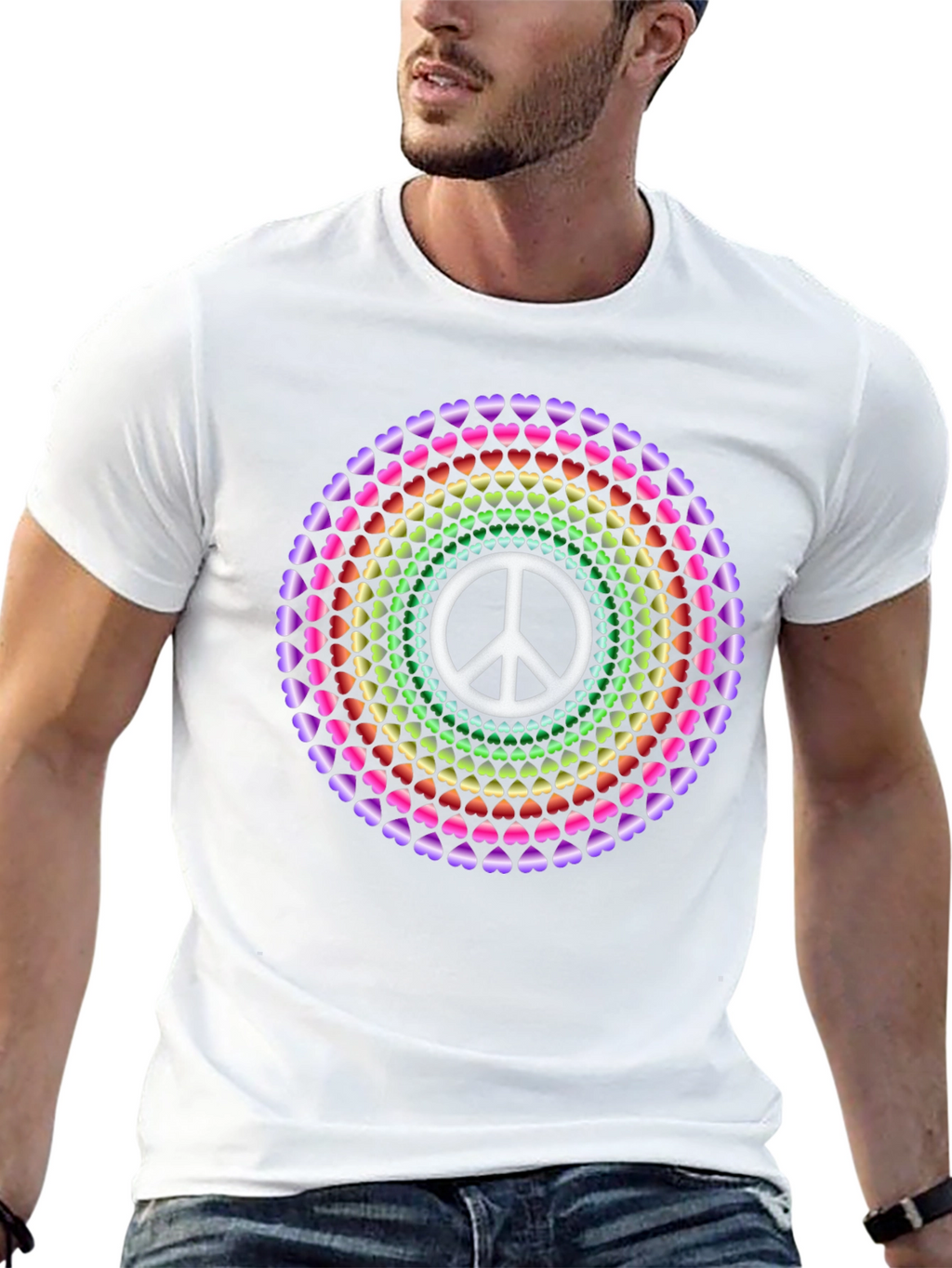 Peace & Love Heart Mandala Tee