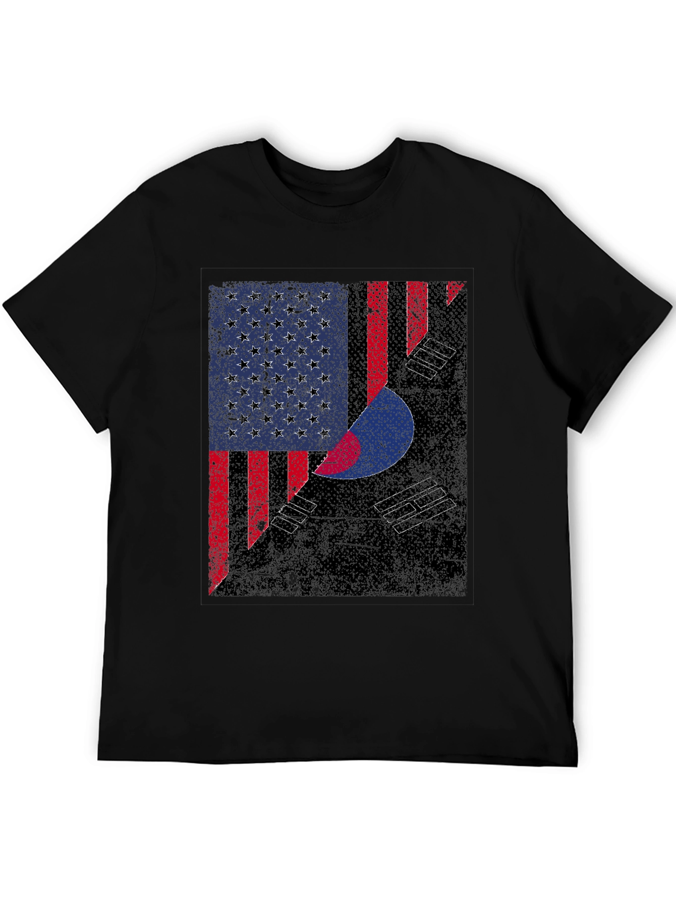 USA Korea Flag Graphic T-Shirt