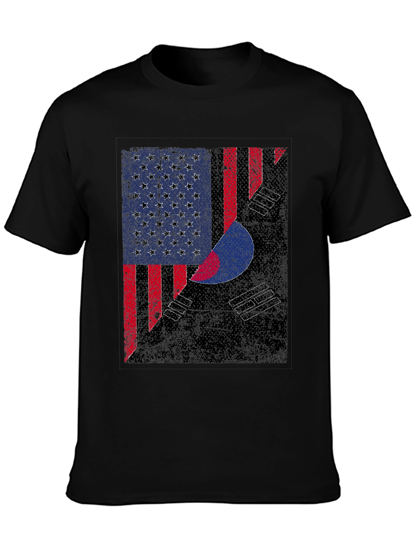 USA Korea Flag Graphic T-Shirt