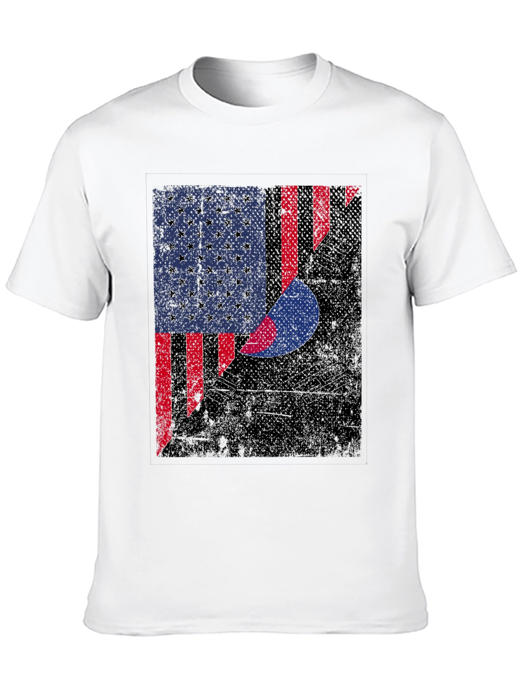 USA Korea Flag Graphic T-Shirt
