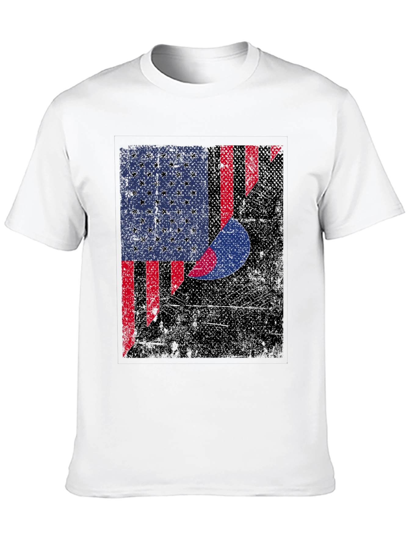 USA Korea Flag Graphic T-Shirt