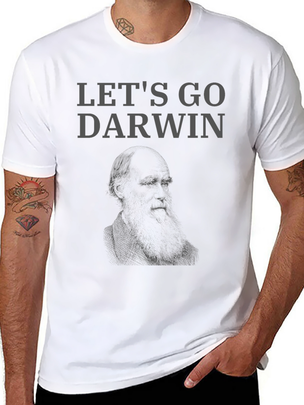 Lets Go Darwin Graphic Tee - Black Cotton T-Shirt