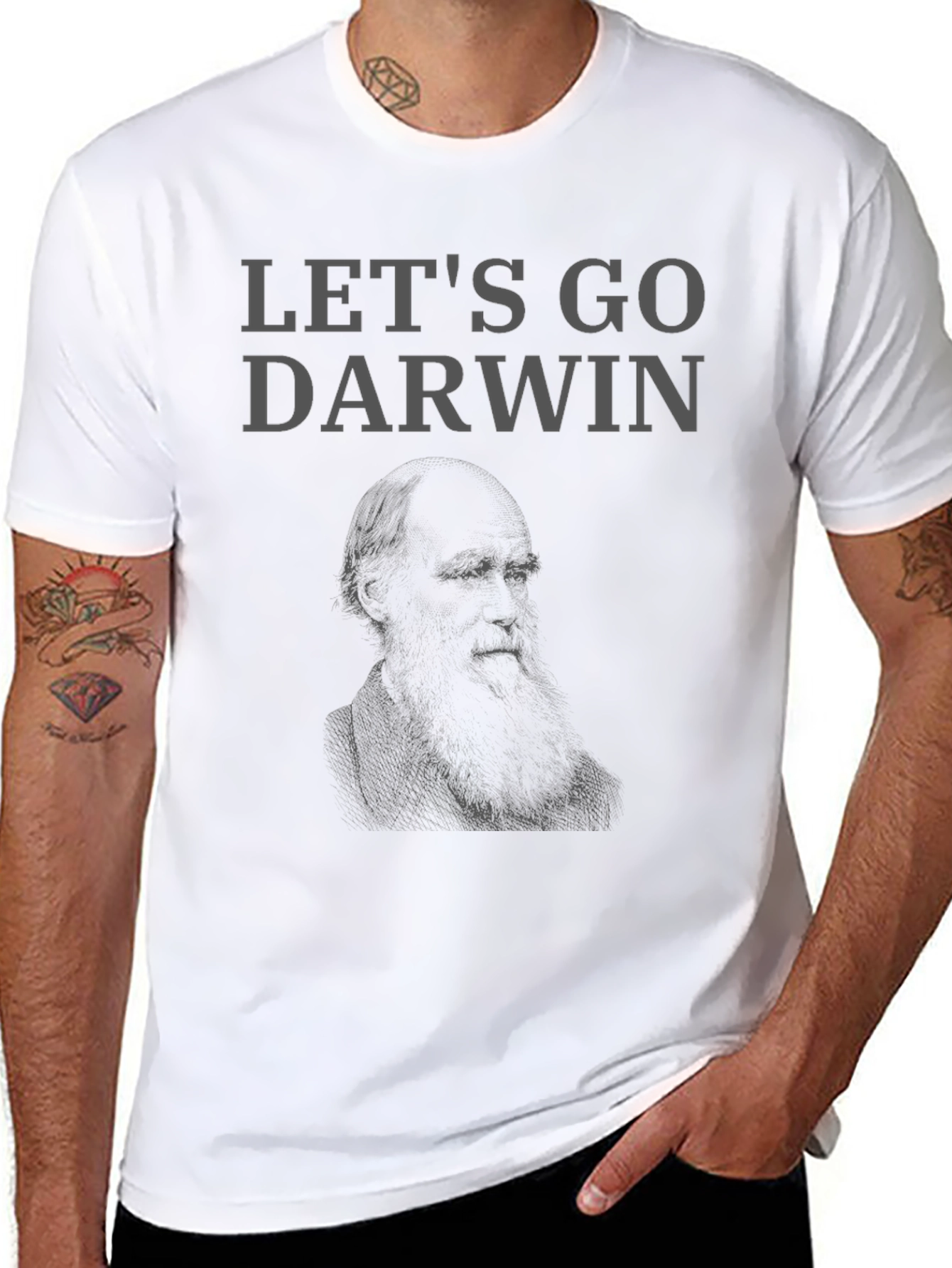 Lets Go Darwin Graphic Tee - Black Cotton T-Shirt