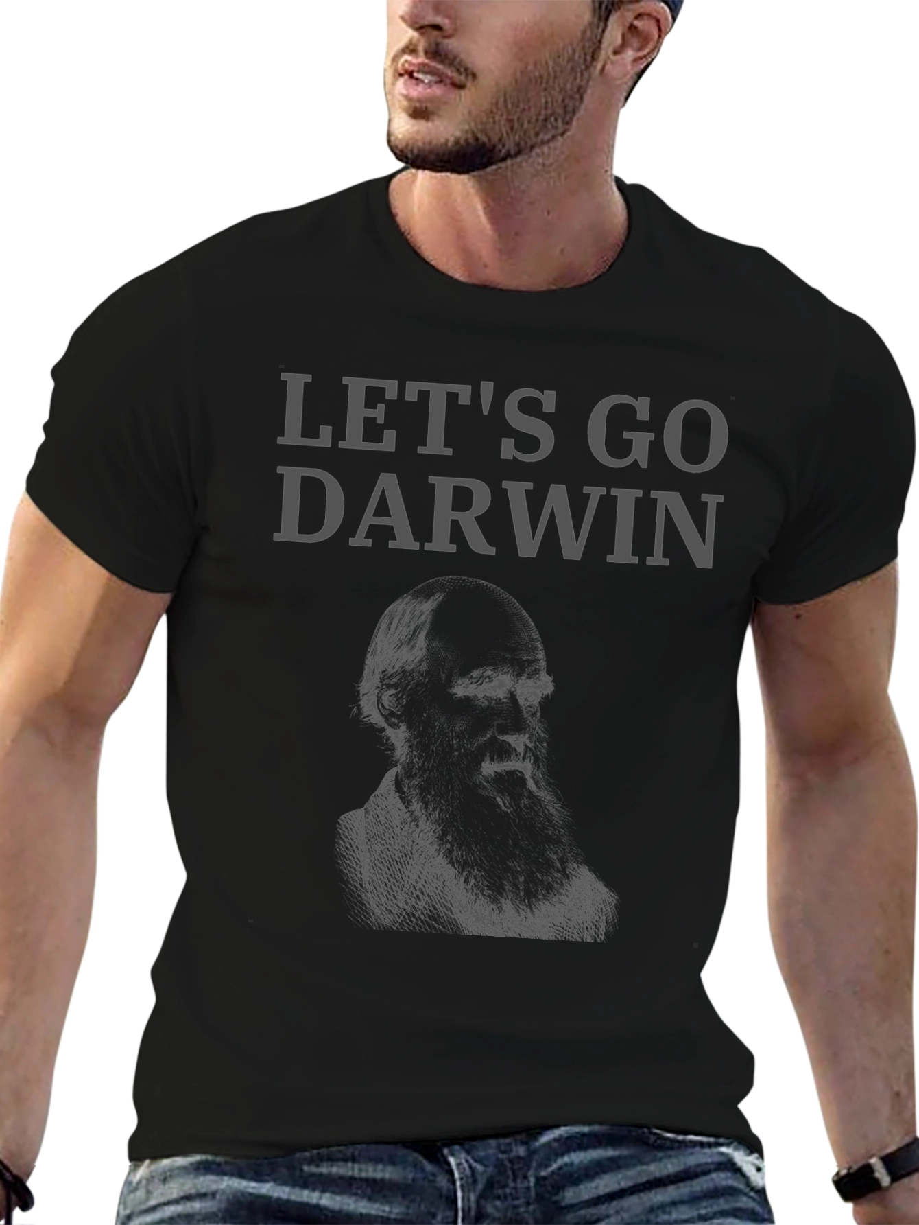 Lets Go Darwin Graphic Tee - Black Cotton T-Shirt