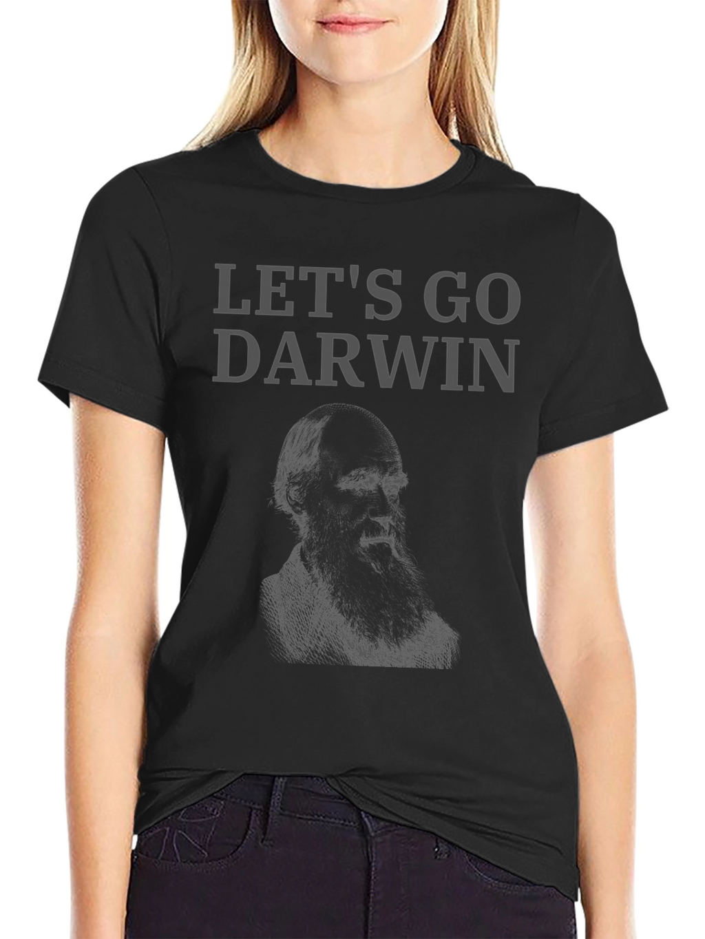 Lets Go Darwin Graphic Tee - Black Cotton T-Shirt