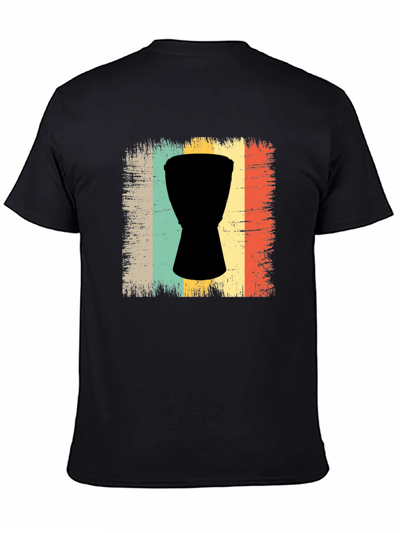Retro Drum Graphic Tee - Vintage Style Djembe Shirt
