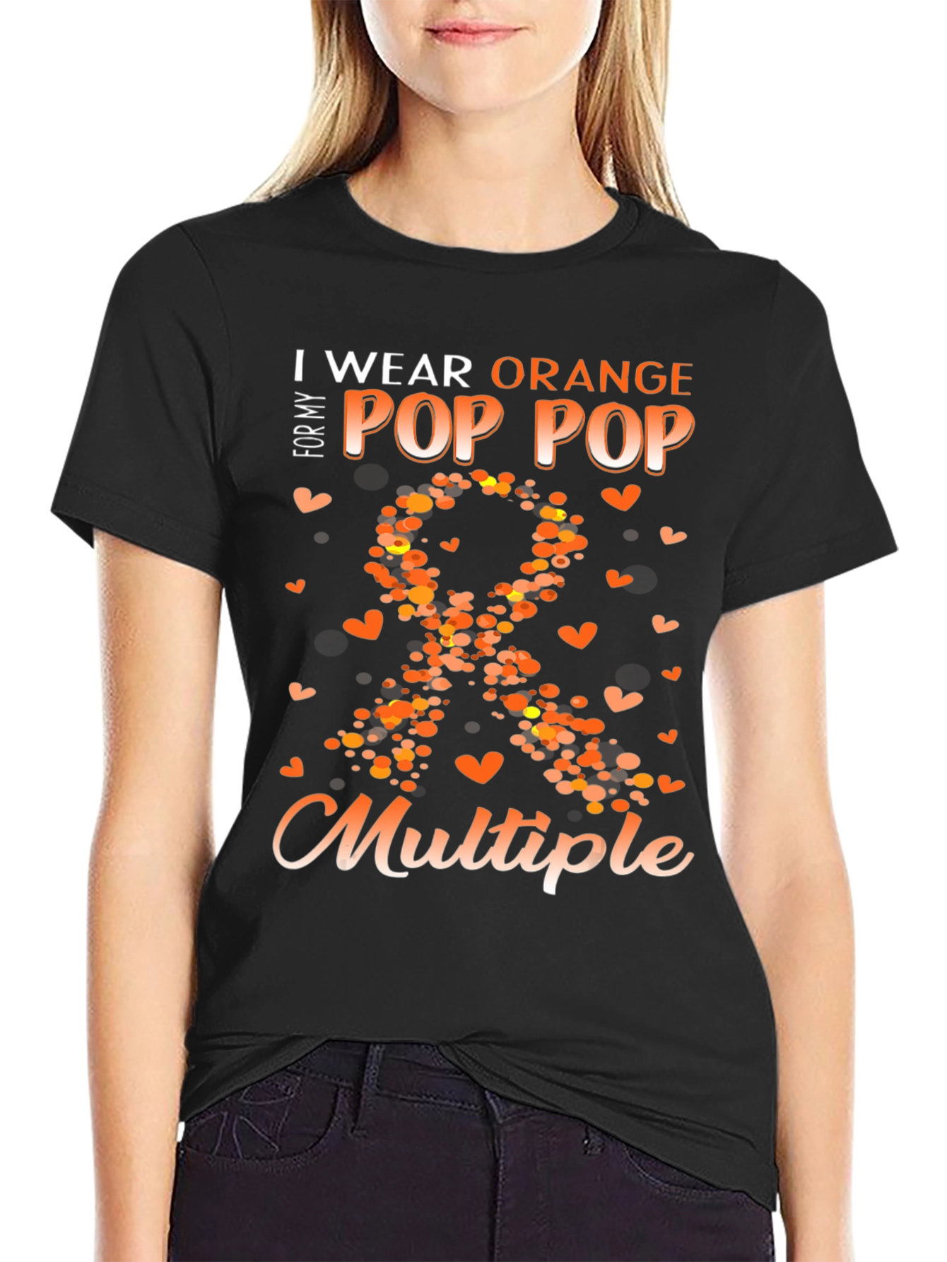 I Wear Orange For My Pop Pop Multiple T-Shirt