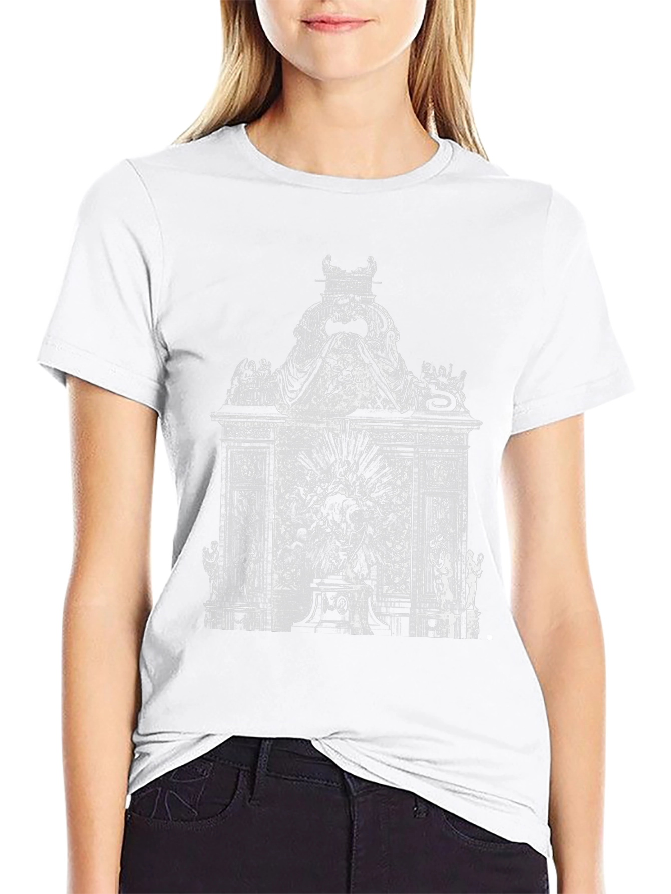 Ornate Monument Graphic Tee - Black